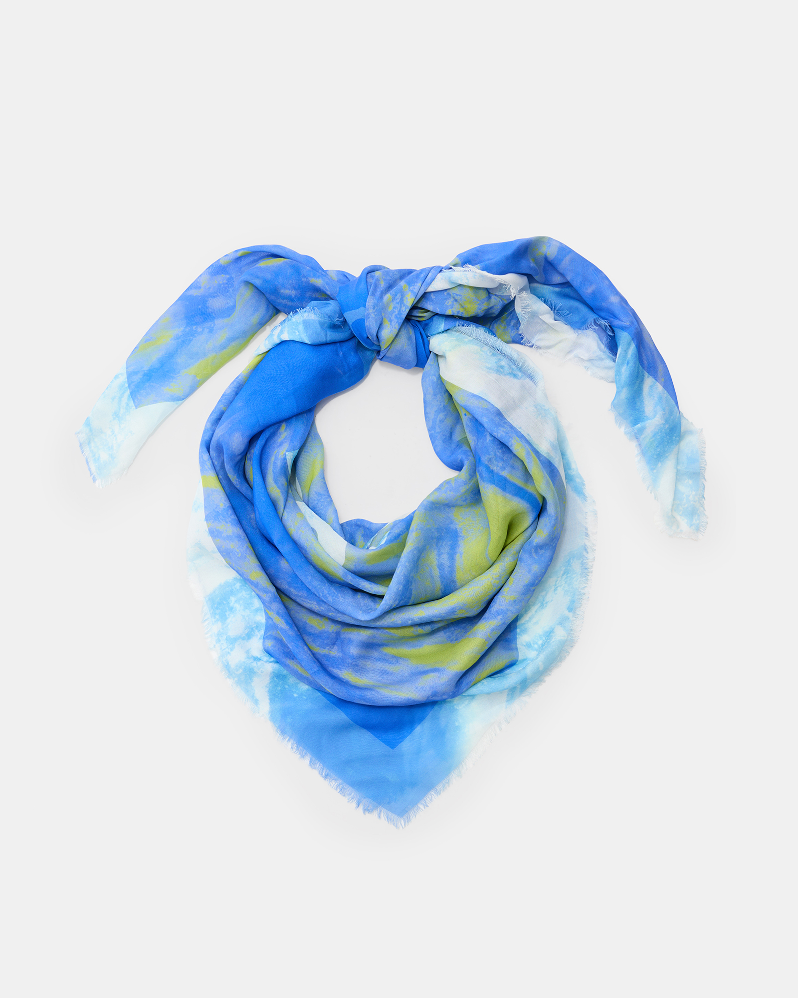 AllSaints Inspiral Large Square Scarf,, ELECTRIC BLUE