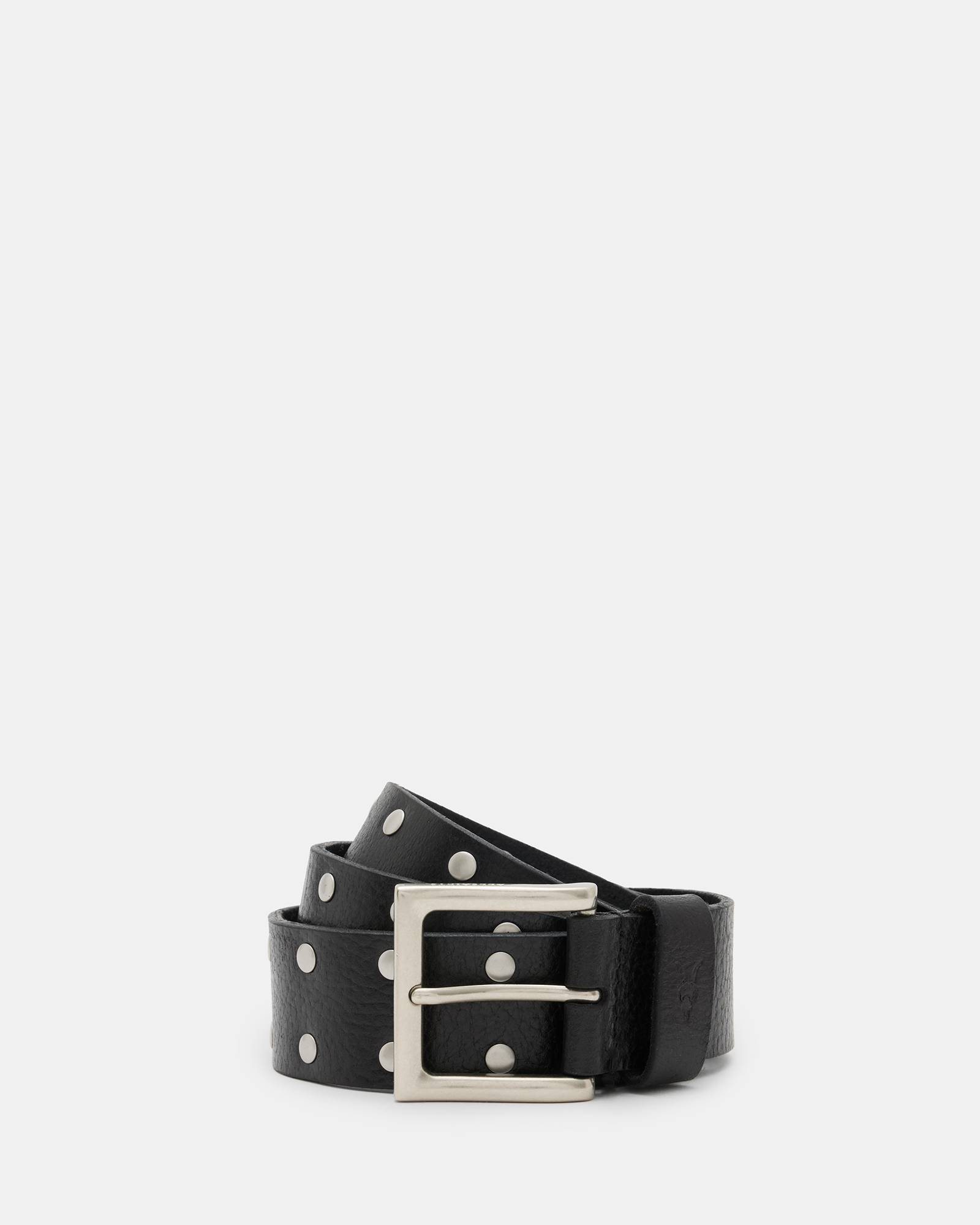 AllSaints Carver Studded Leather Belt,, Black