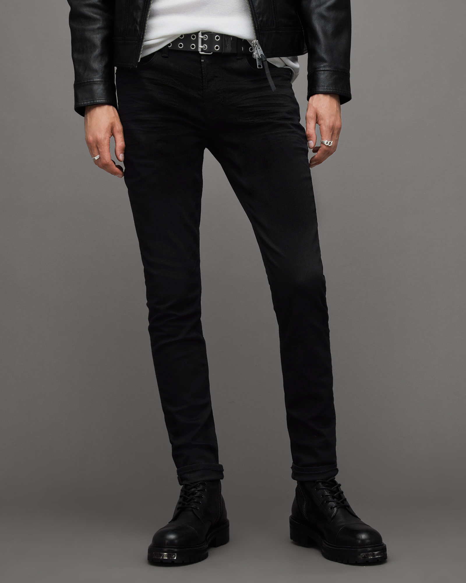 Ronnie Extra Skinny Stretch Denim Jeans Jet Black | ALLSAINTS