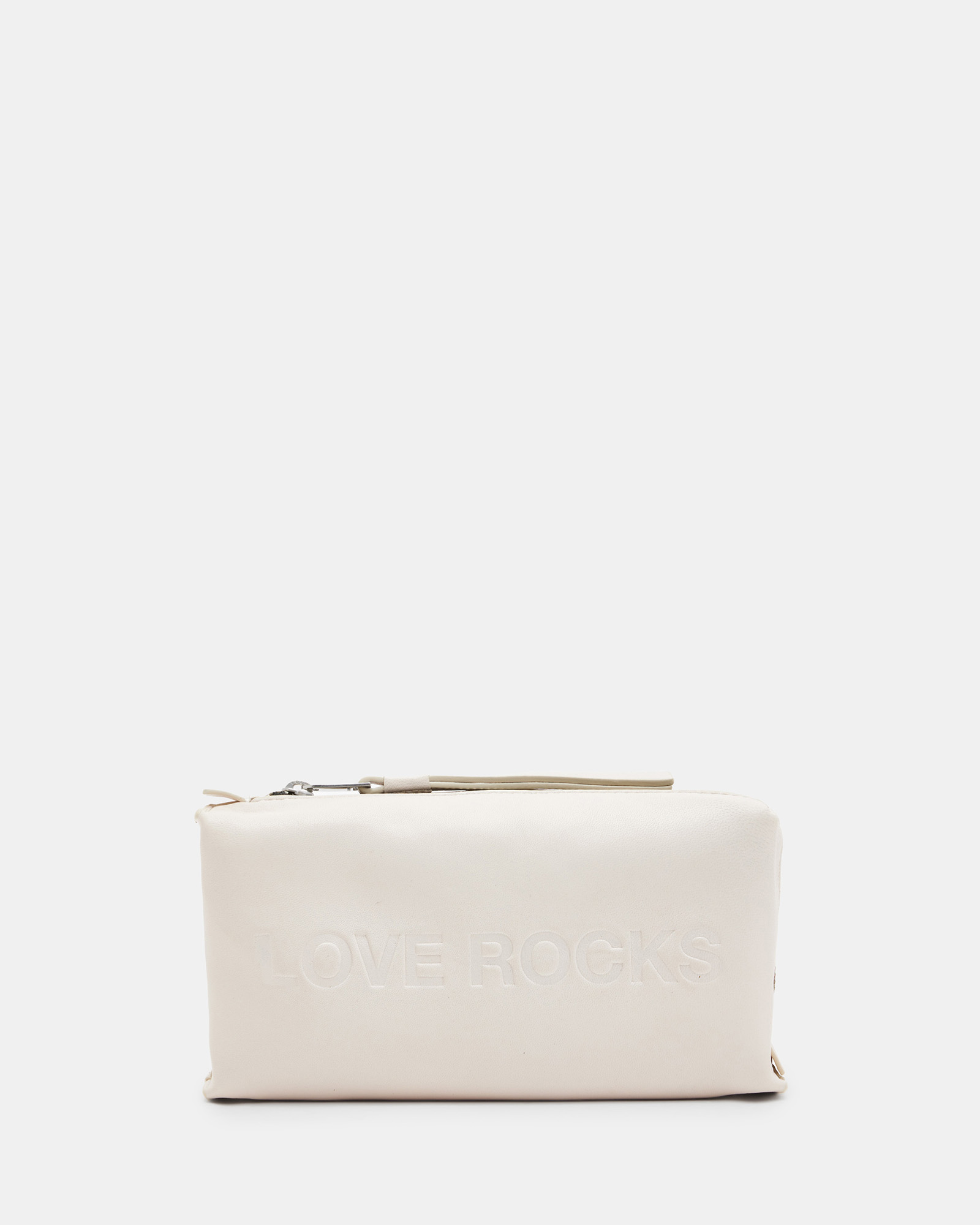 AllSaints Elliotte Leather Storage Pouch Bag,, DESERT WHITE