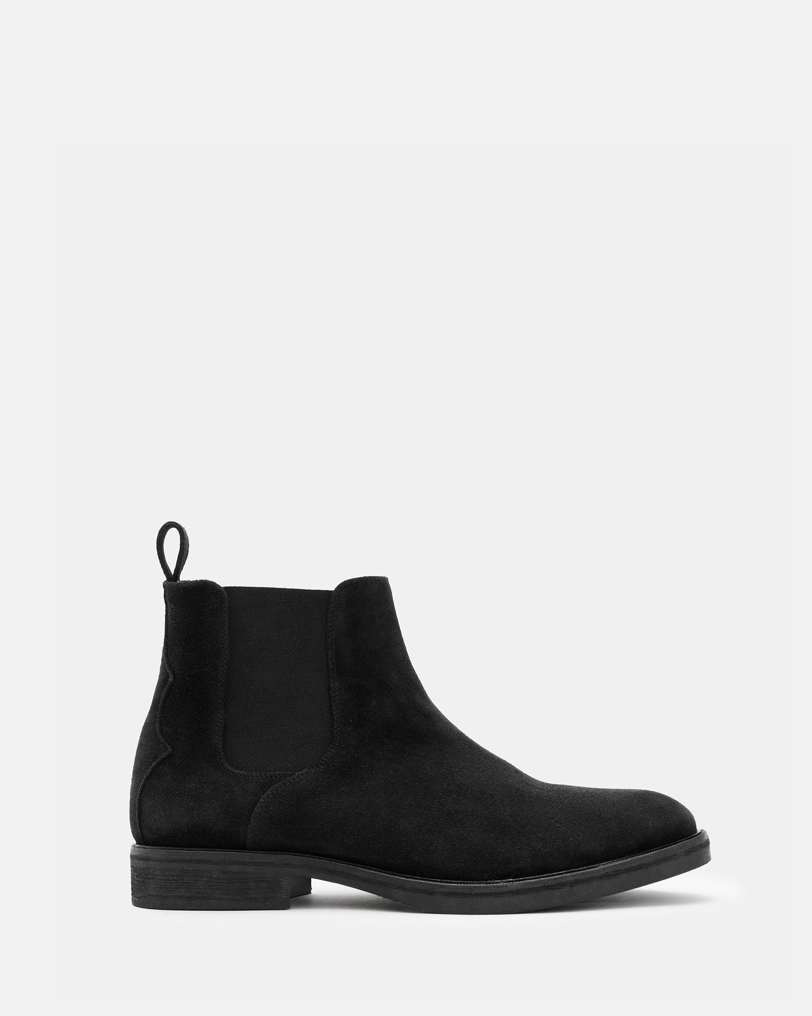 Shop Allsaints Creed Suede Chelsea Boots, In Black