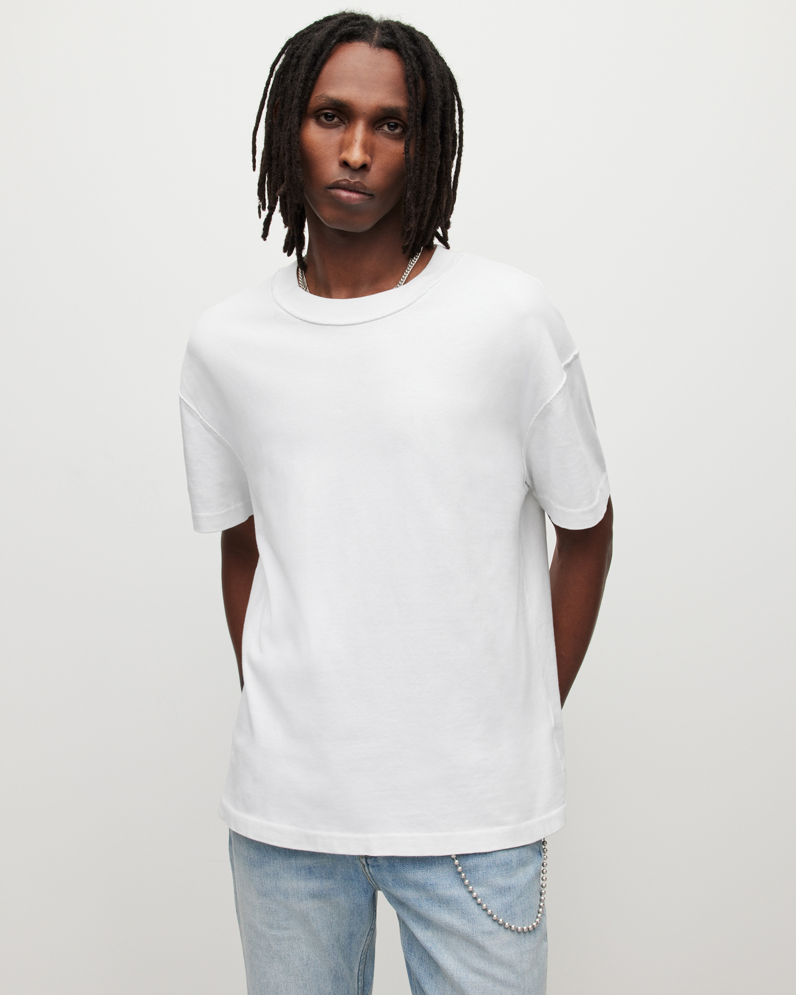 AllSaints Size: M Men's Isac Crew T-Shirt, Optic White