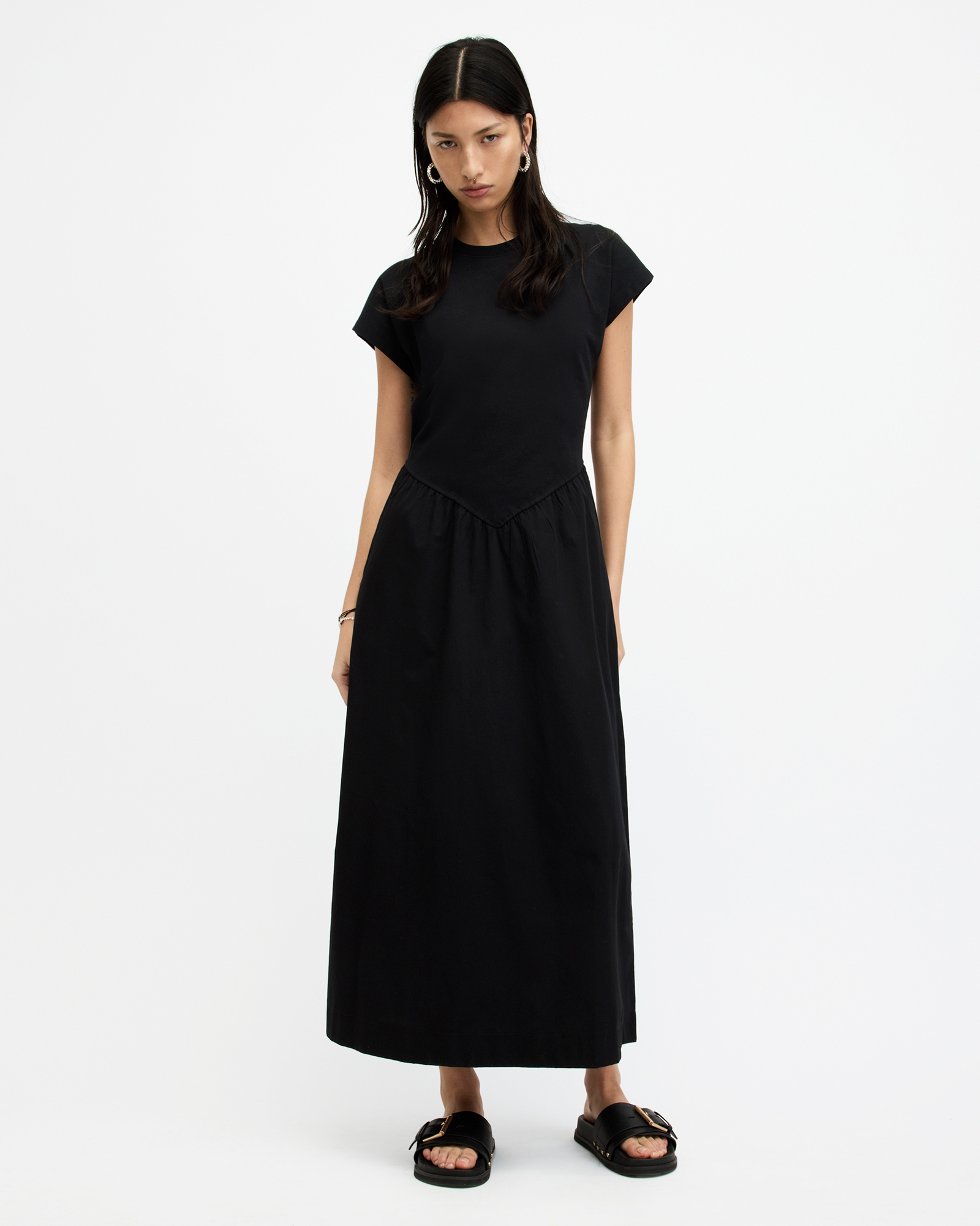 AllSaints Frankie Short Sleeve Maxi Dress