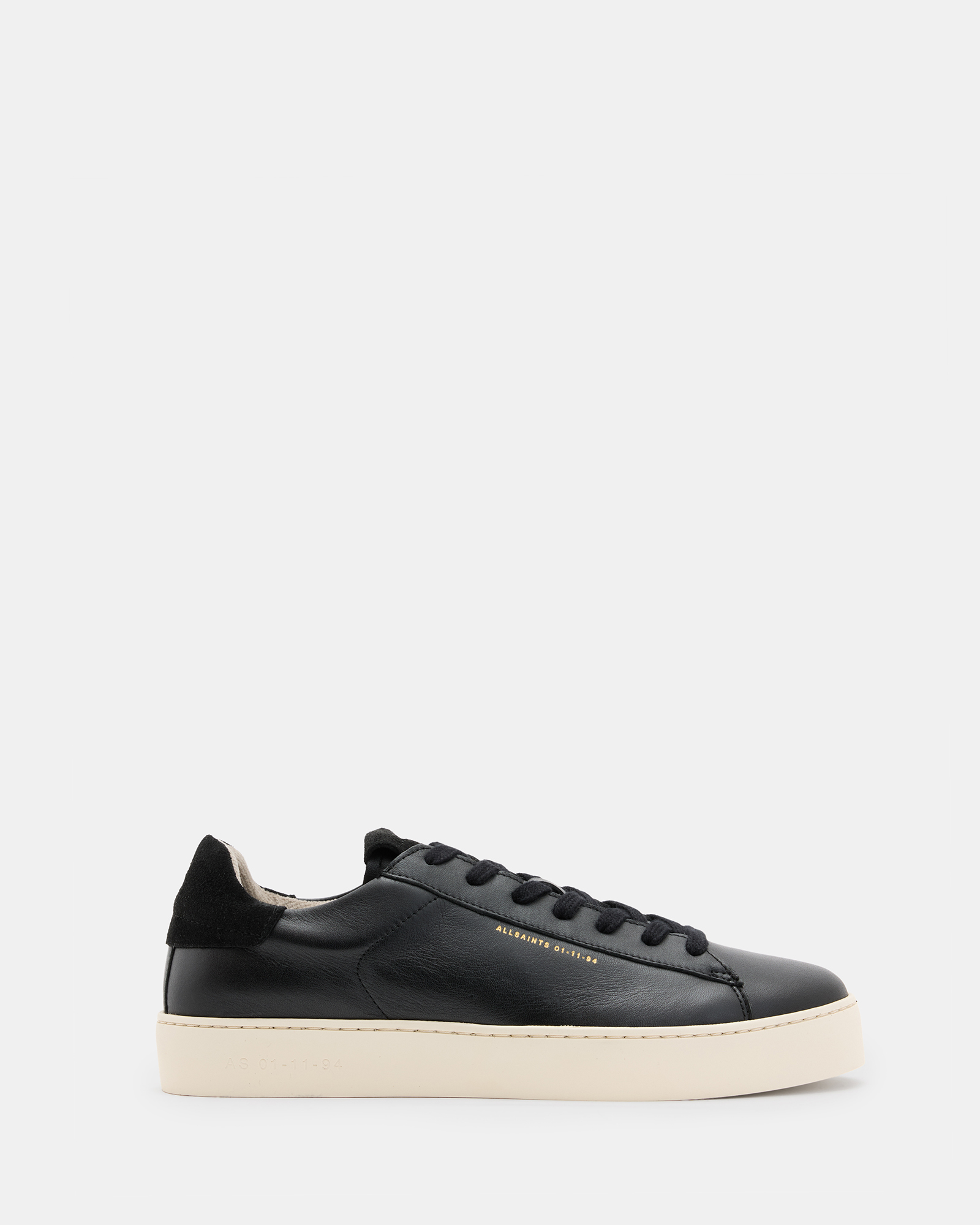Shop Allsaints Shana Low Top Leather Trainers In Black