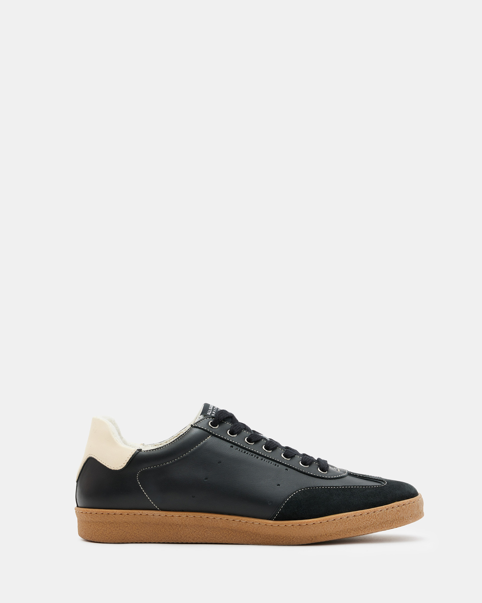 Shop Allsaints Leo Low Top Leather Trainers In Black