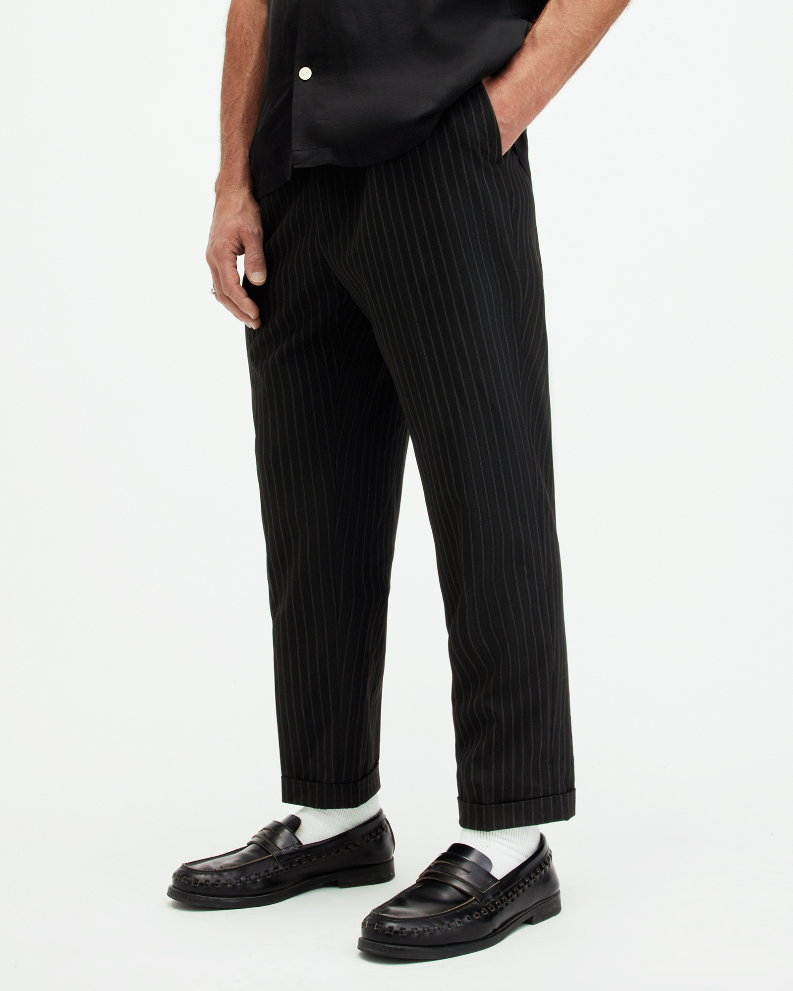 AllSaints Dice Tallis Slim Fit Cropped Tapered Trousers