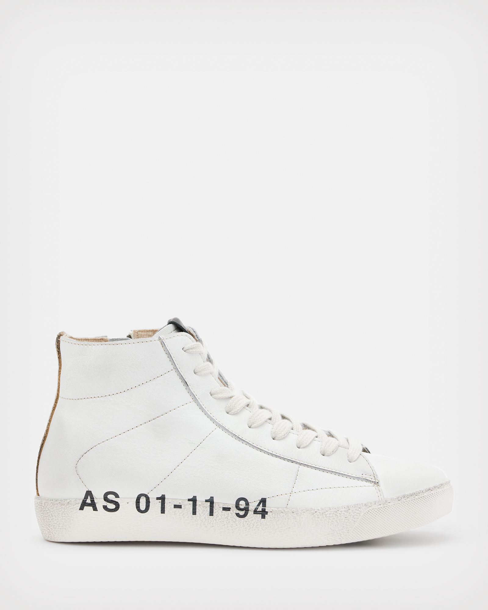 AllSaints Tembi Leather Leopard High Top Trainers