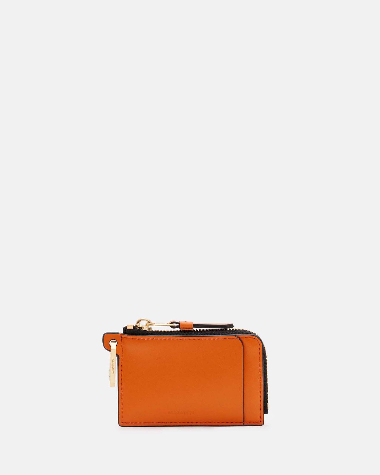 Allsaints Remy Leather Wallet In Pyrole Orange