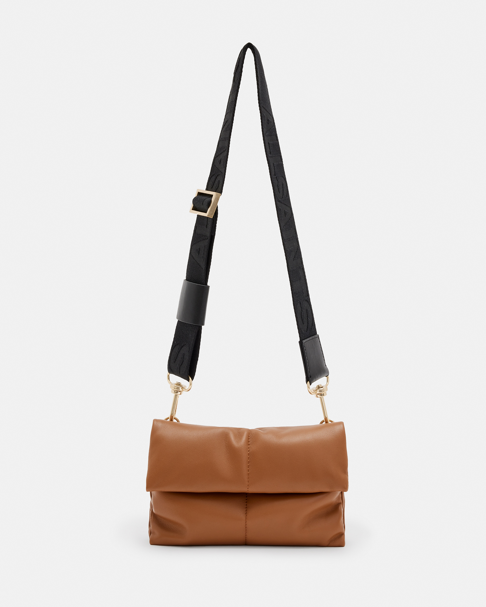 Allsaints Ezra Leather Quilted Crossbody Bag, In Brown