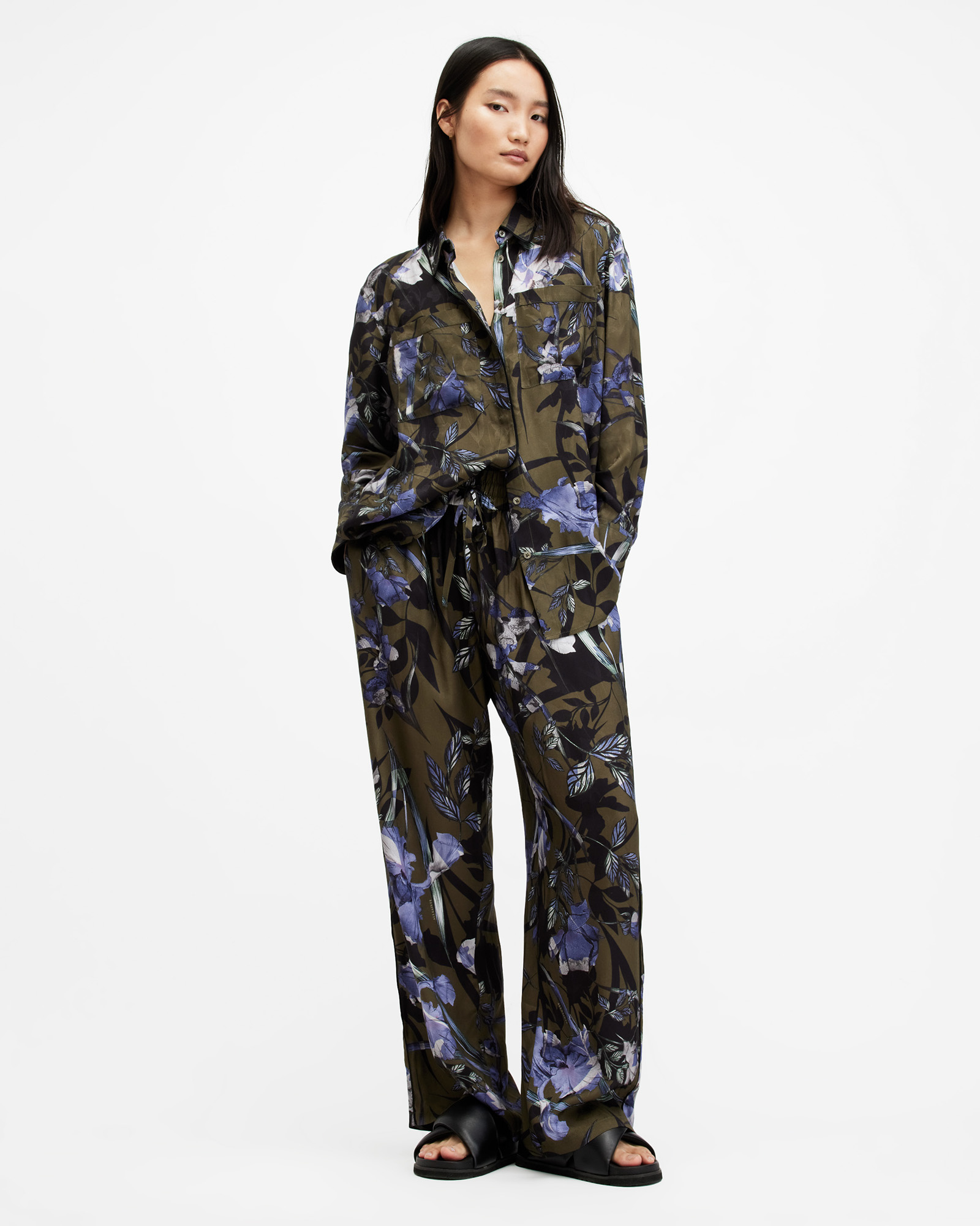 AllSaints Tyler Straight Fit Printed Pants