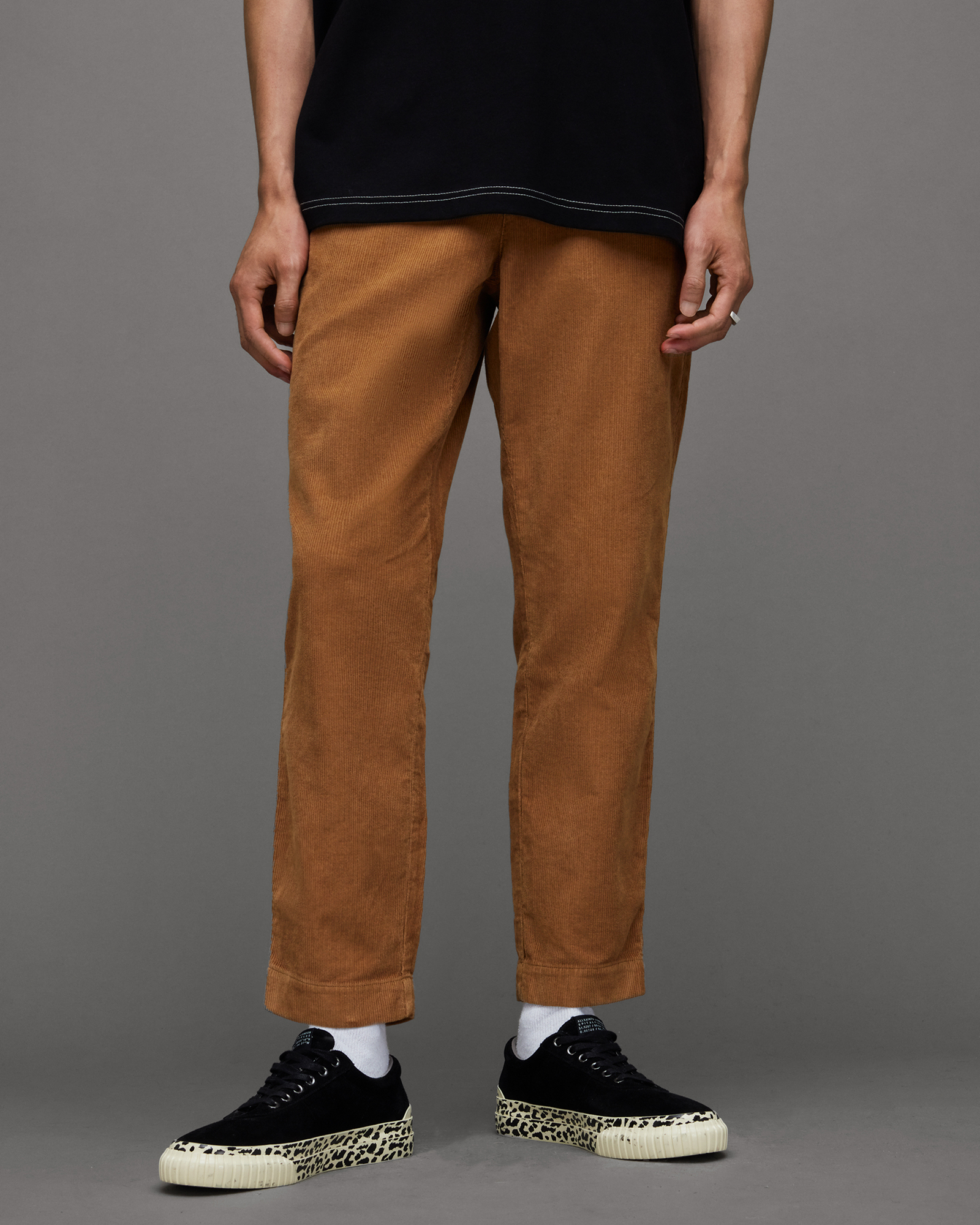 Sleid Cropped Slim Corduroy Pants CACAO BROWN | ALLSAINTS US