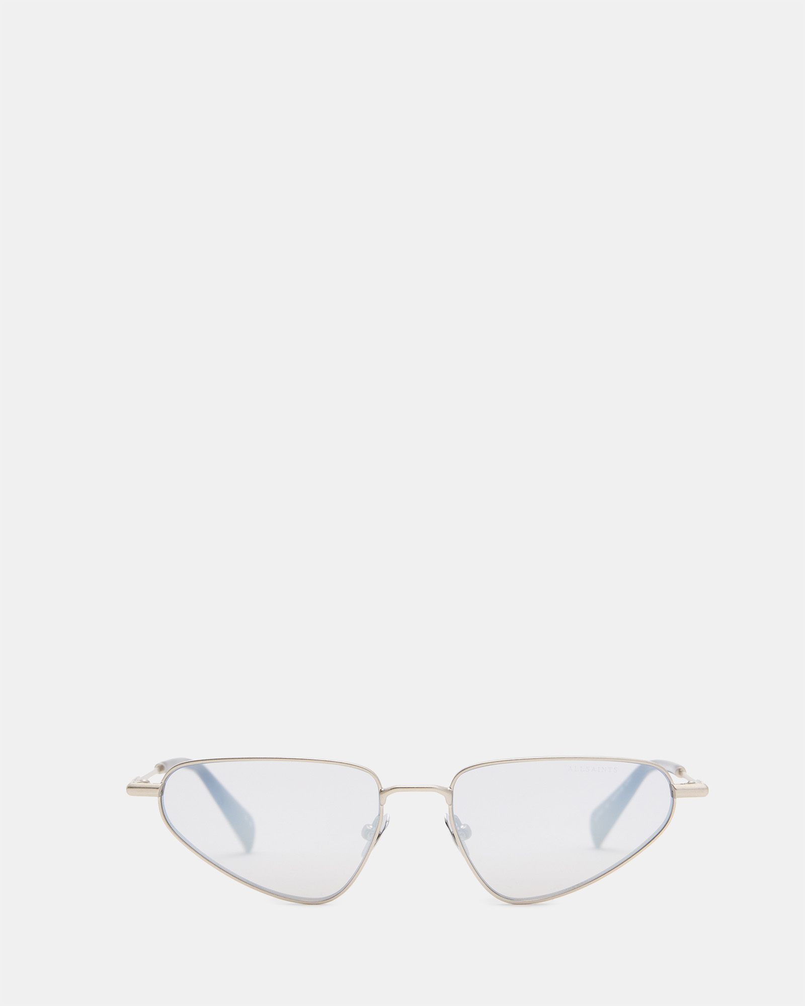Shop Allsaints Trinity Cat Eye Sunglasses In Silver/black
