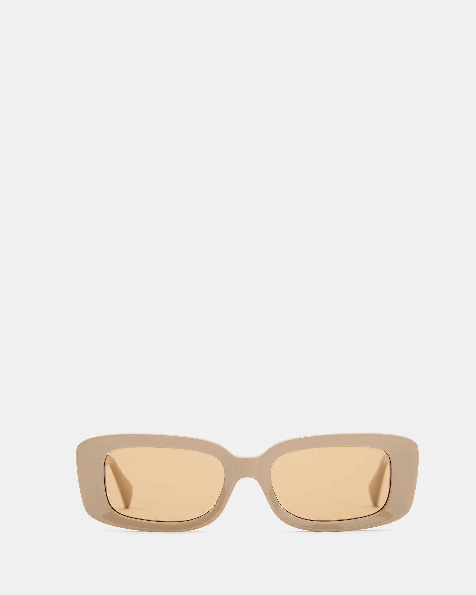 Shop Allsaints Sonic Rectangular Shaped Sunglasses In Taupe