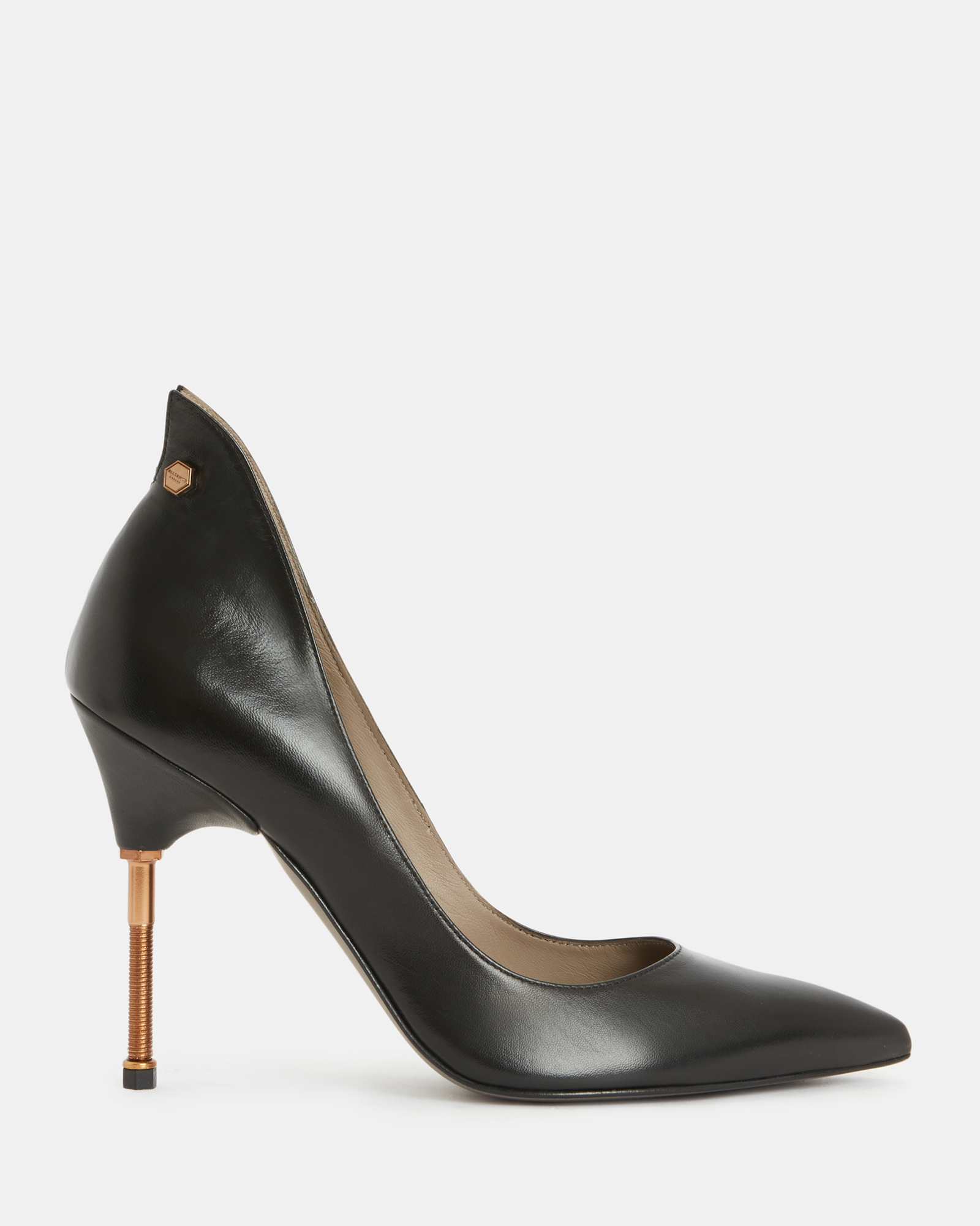 ALLSAINTS ALLSAINTS ROBIN POINTED LEATHER COURT HEELED SHOES