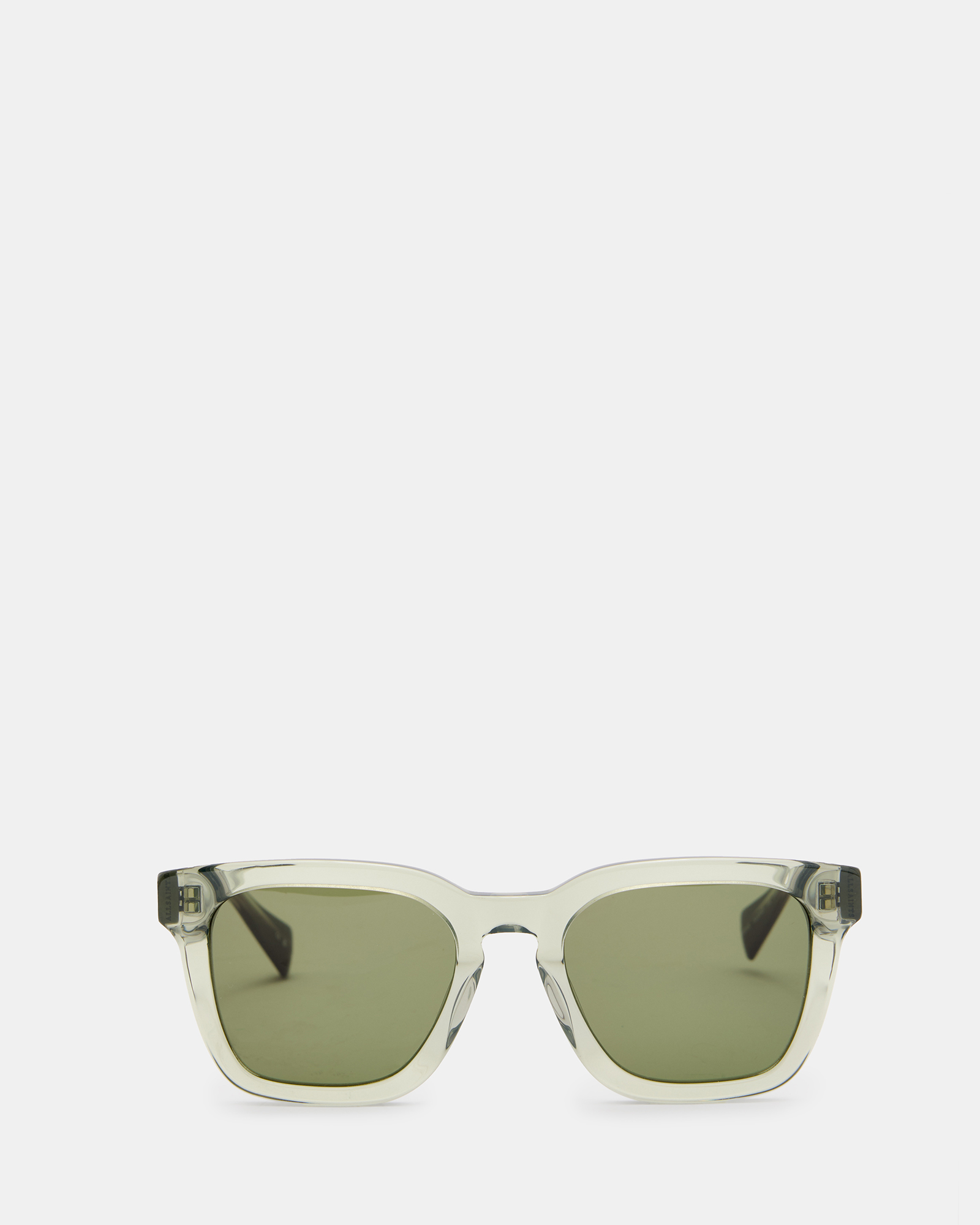 Shop Allsaints Phoenix Square Shaped Sunglasses In Crystal Green