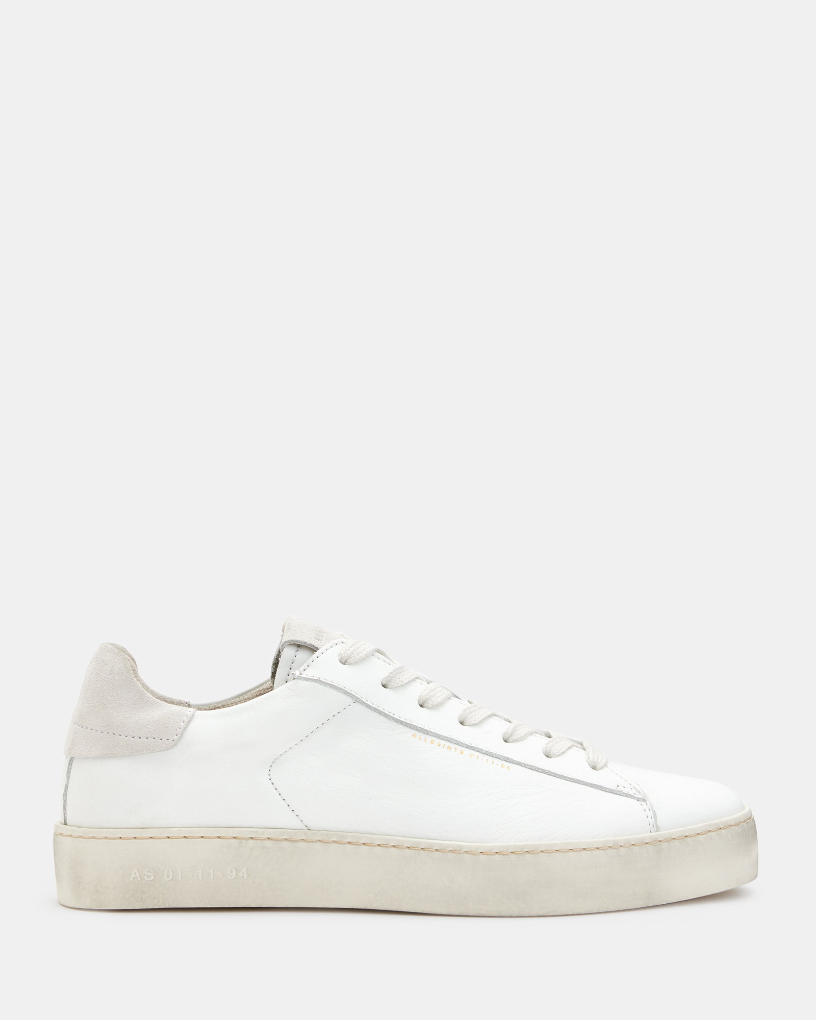 Allsaints Shana Low Top Leather Sneakers In White