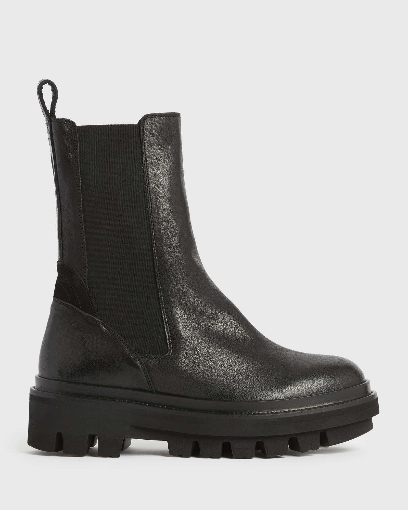 Allsaints Billie Leather Boots In Black | ModeSens