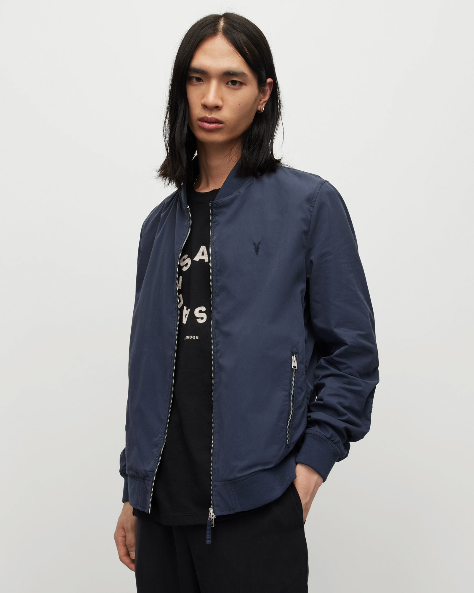 AllSaints Bassett Ramskull Bomber Jacket