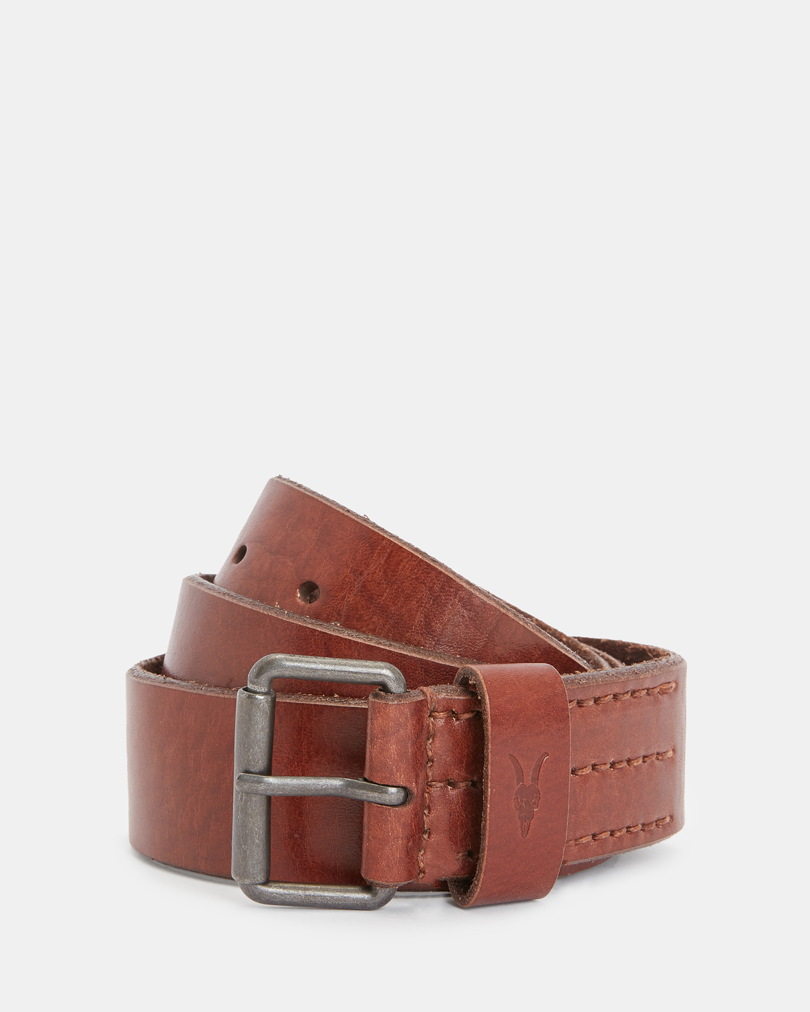 Dunston Leather Shine Belt TAN/DULL NICKEL