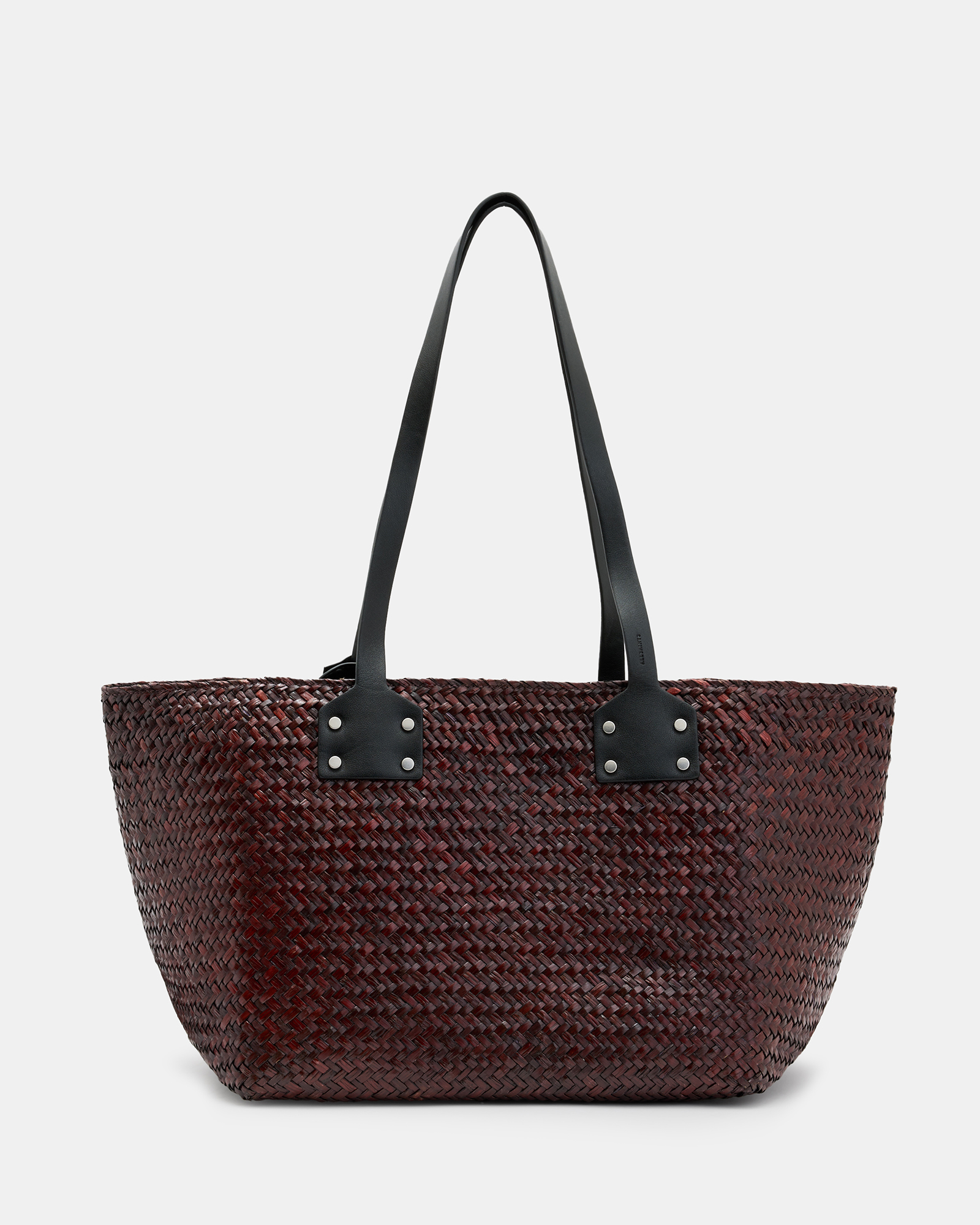 Shop Allsaints Mosley Straw Tote Bag, In Peat Brown