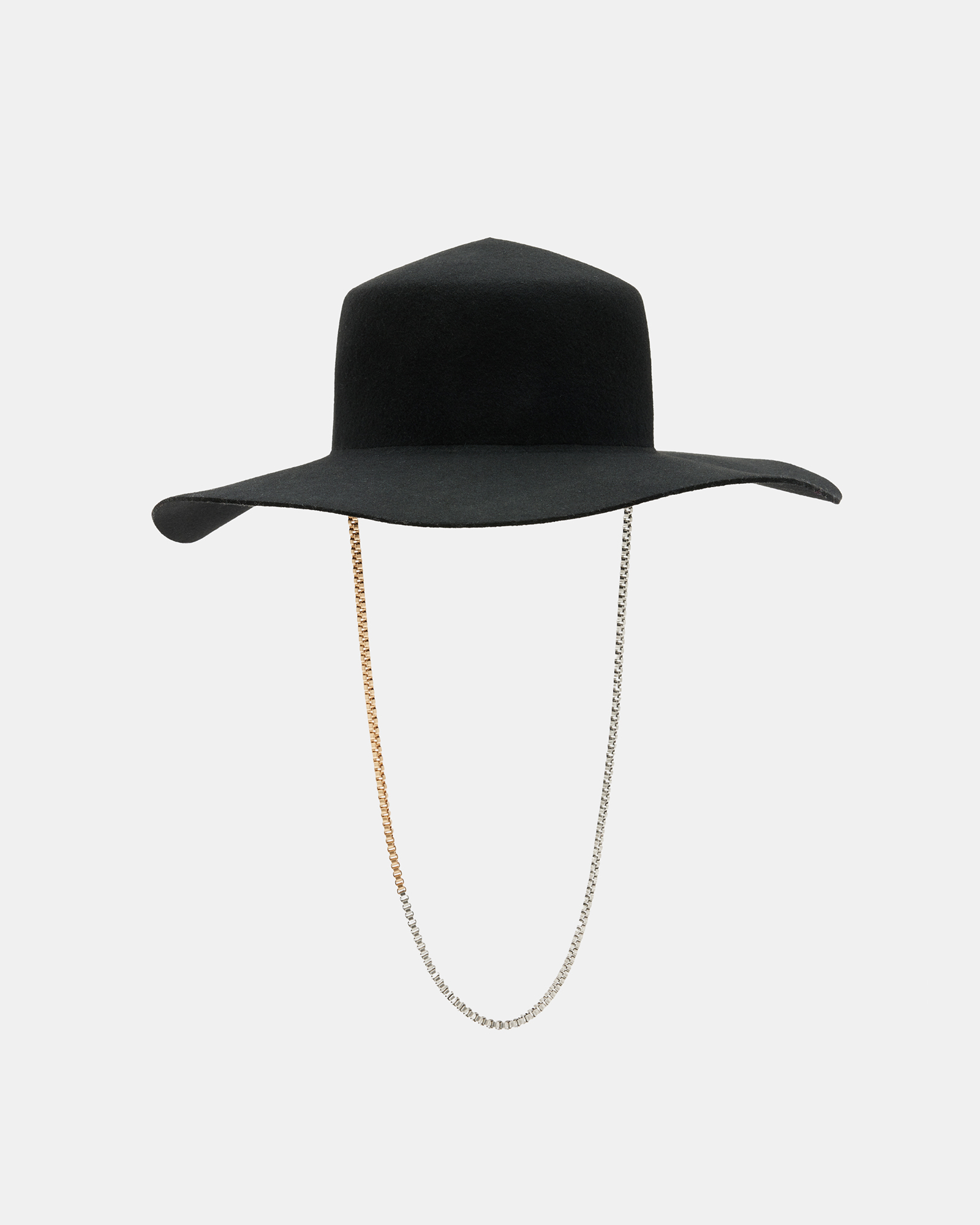 AllSaints Mila Chain Strap Wool Bolero Hat,, Black