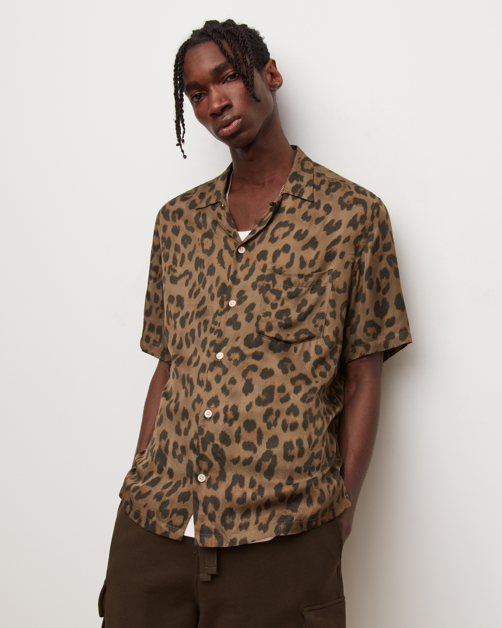 Chita Leopard Shirt TEAKWOOD BROWN | ALLSAINTS US