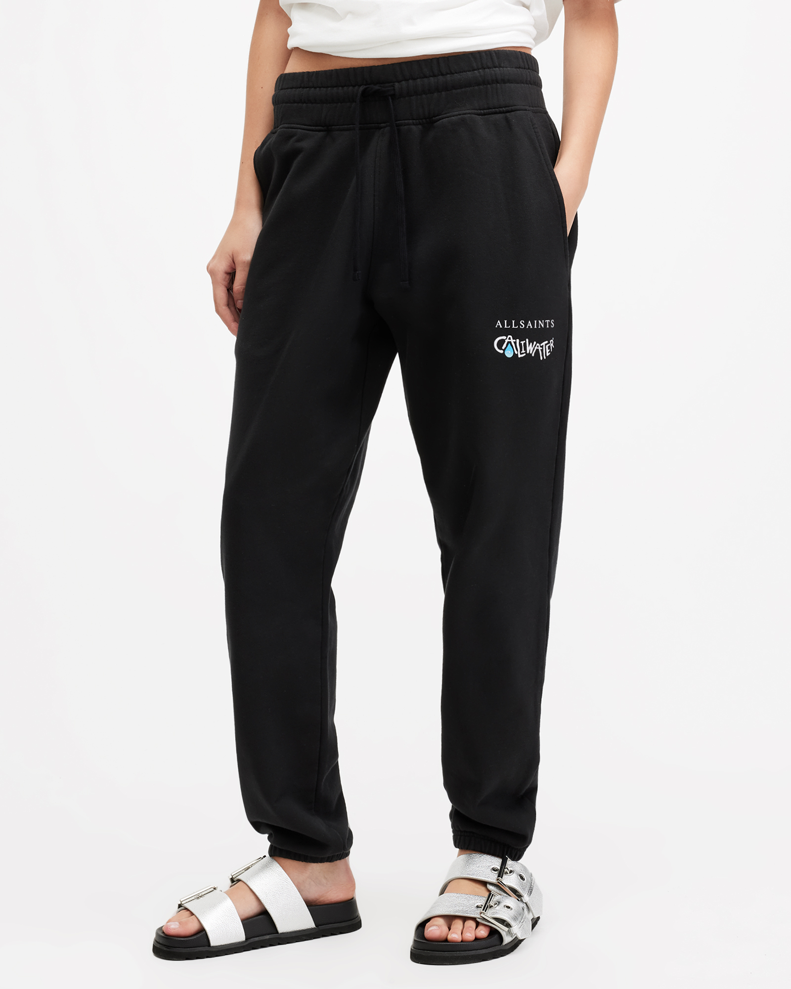 Shop Allsaints Caliwater Relaxed Fit Sweatpants In Jet Black