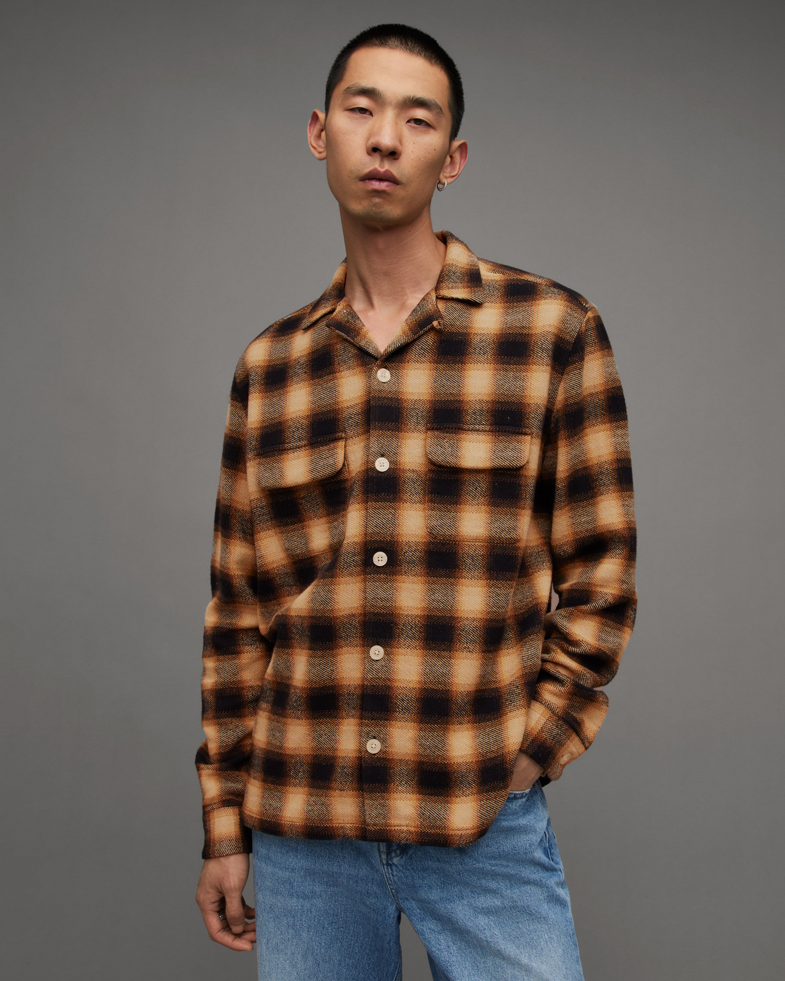 ALLSAINTS ALLSAINTS TELESTO CHECKED RELAXED FIT SHIRT