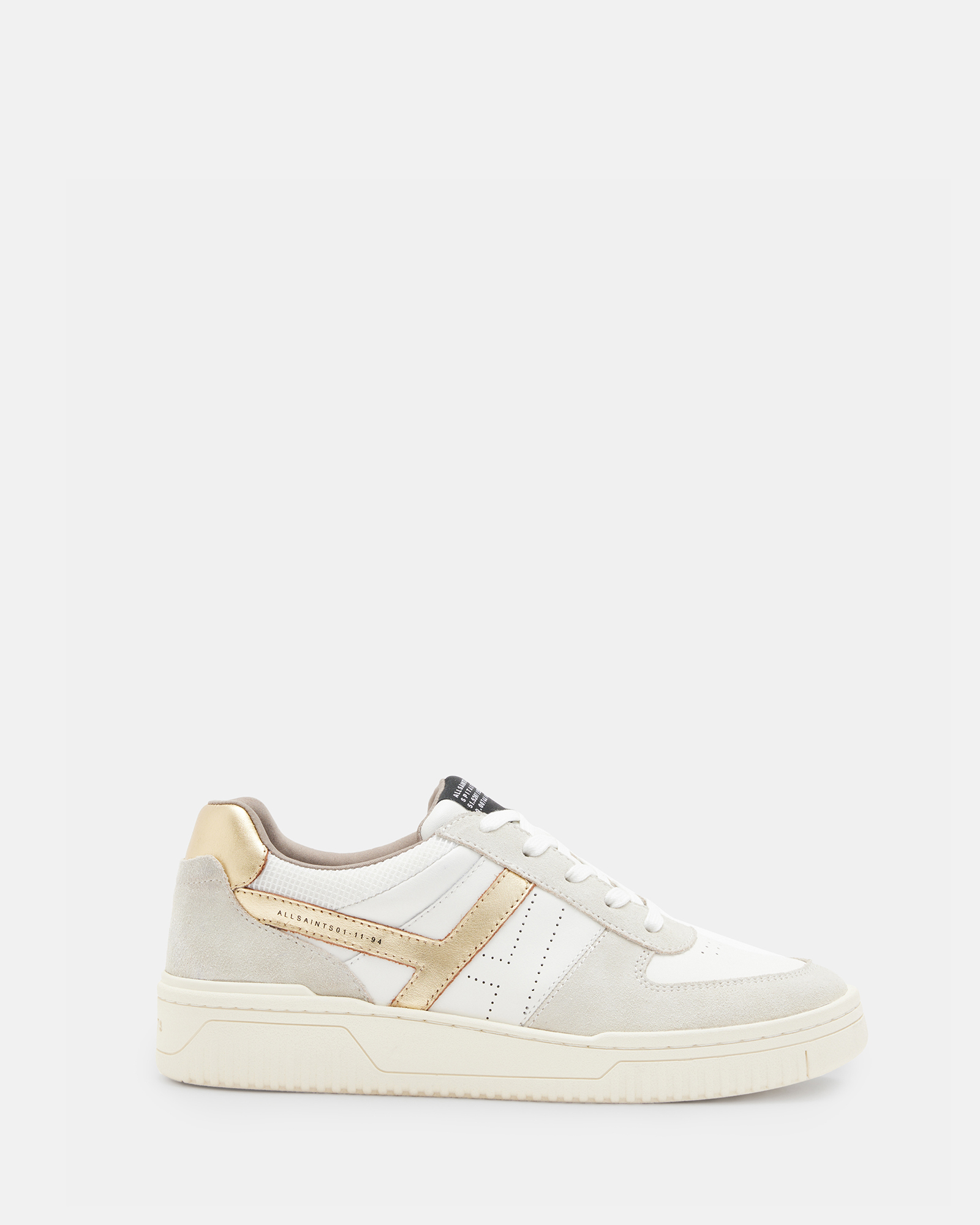 Vix Suede Low Top Sneakers WHITE/GOLD | ALLSAINTS US