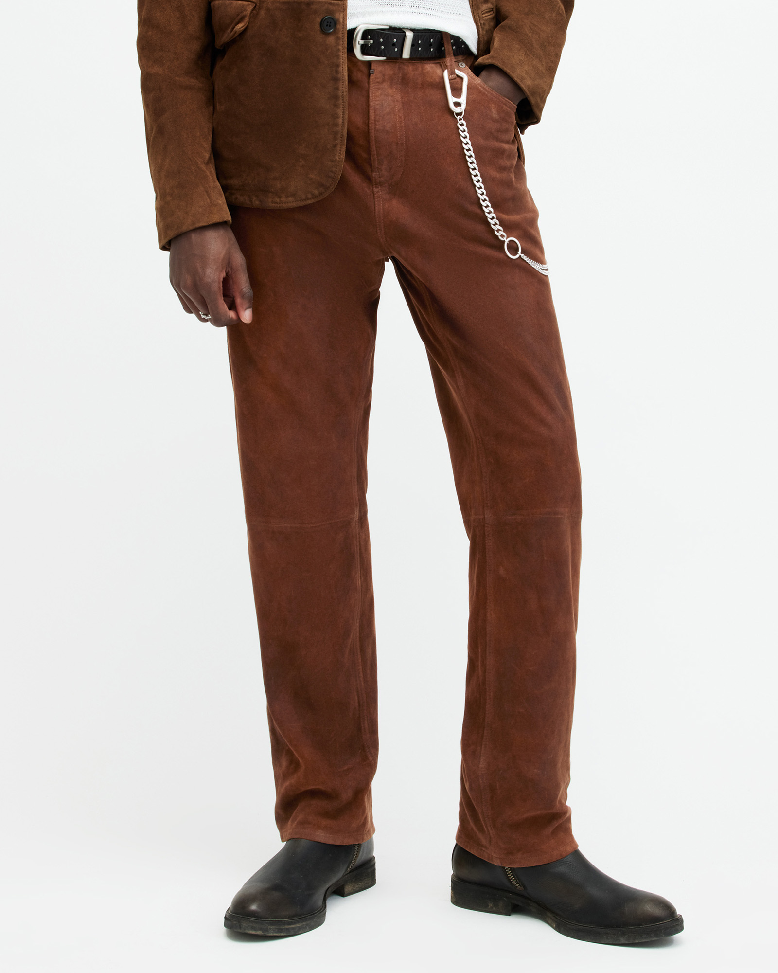 AllSaints Lynch Straight Fit Leather Pants