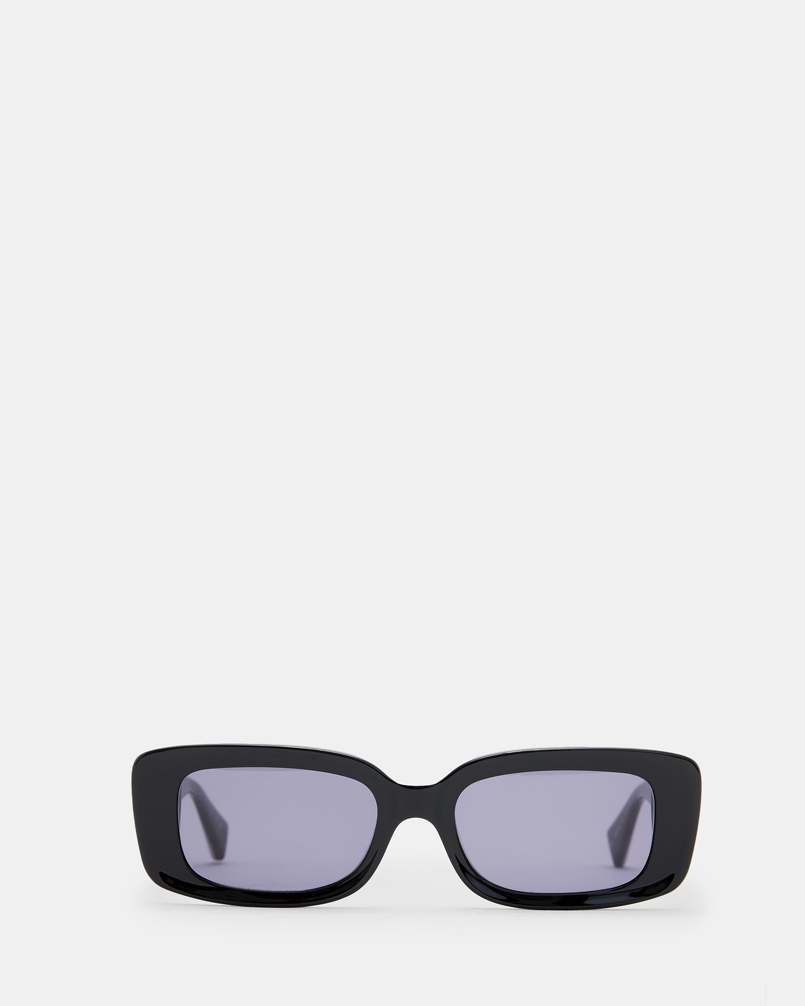 Shop Allsaints Sonic Rectangular Shaped Sunglasses In Gloss Black