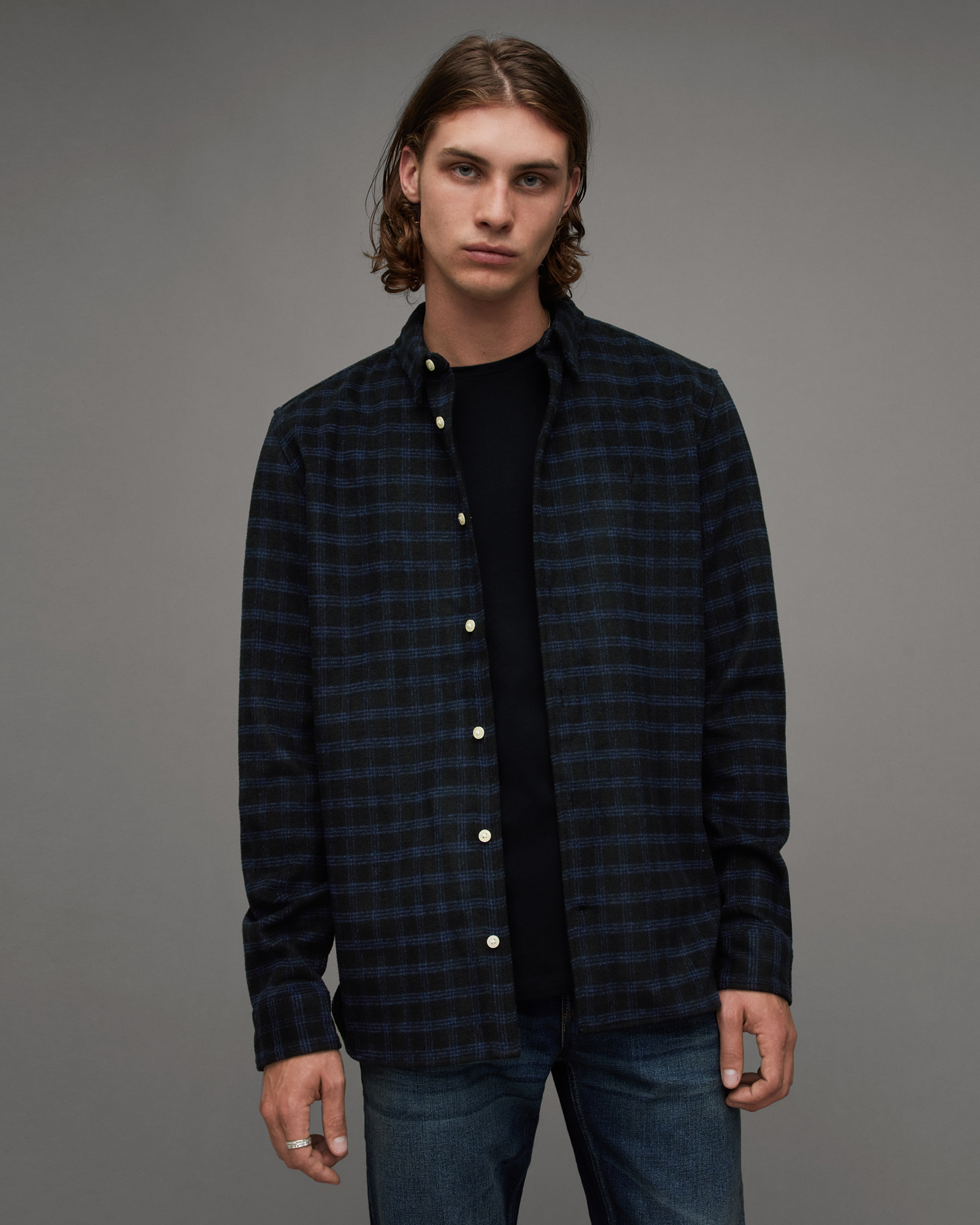 ALLSAINTS ALLSAINTS VOLANS RELAXED FIT BRUSHED CHECKED SHIRT