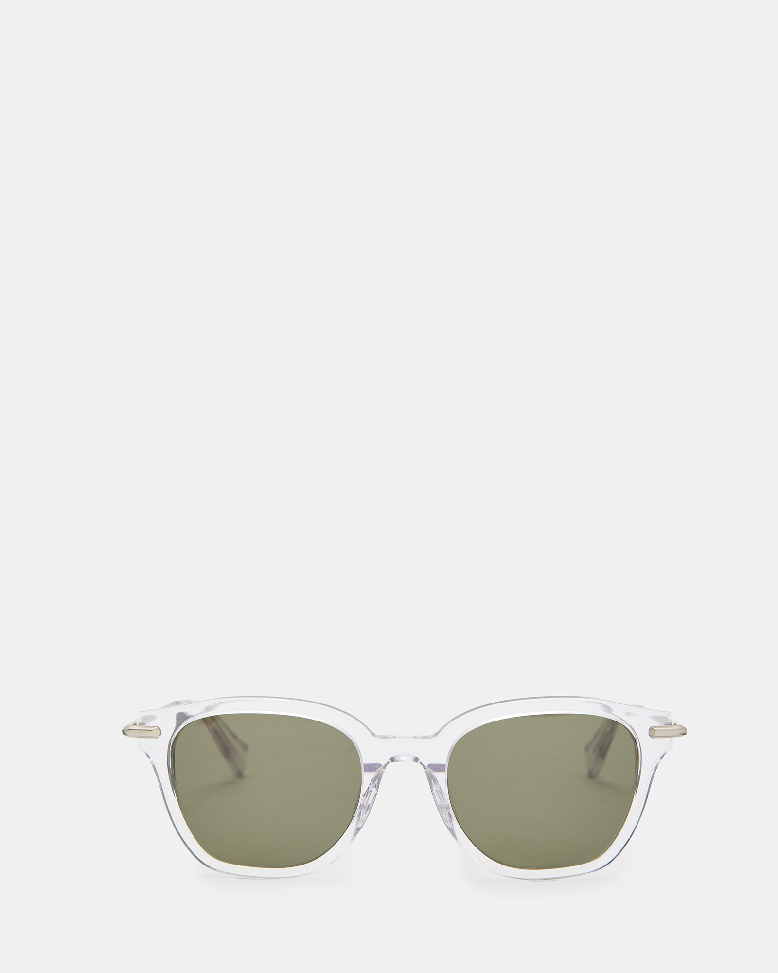 Shop Allsaints Valensi Panto Shape Sunglasses In Grey/silver
