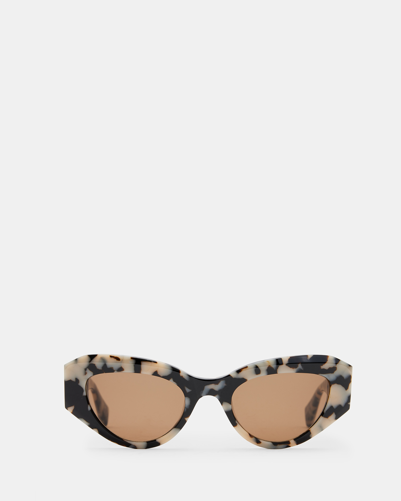 Shop Allsaints Calypso Bevelled Cat Eye Sunglasses In Snow Leopard