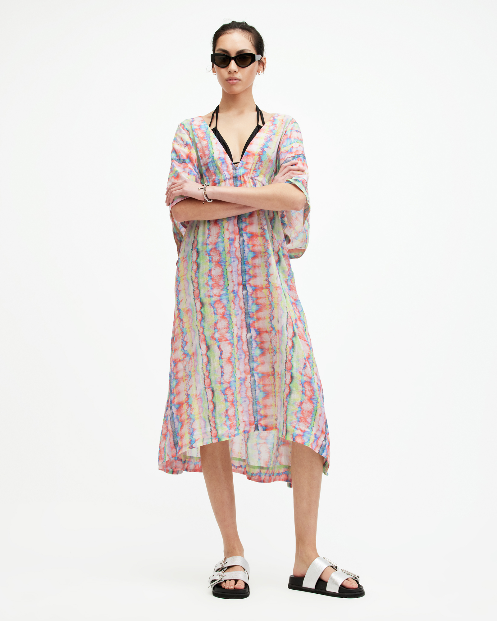 Shop Allsaints Lina Melissa Cover Up Dress, In Rainbow Multi