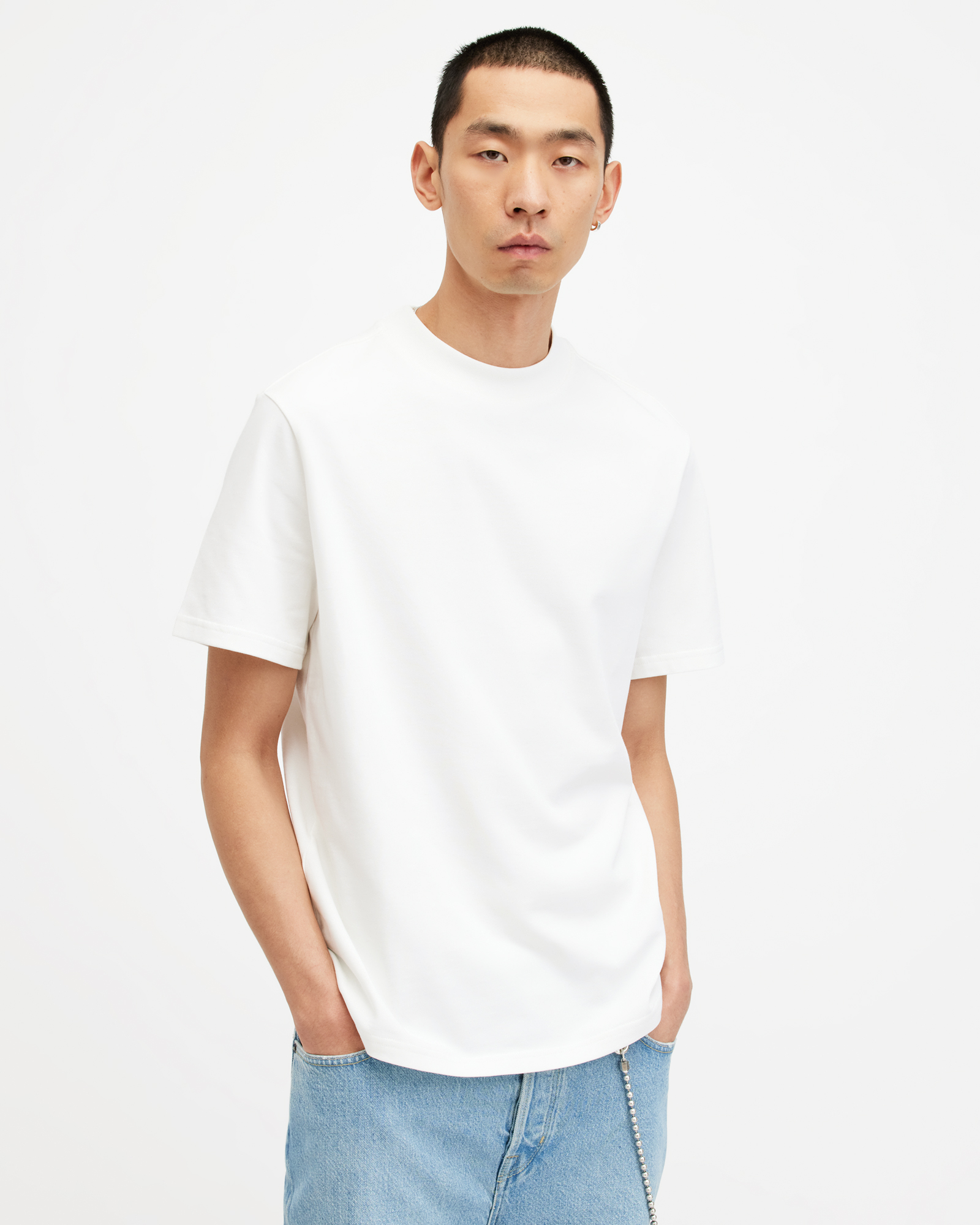 Shop Allsaints Nero Heavyweight Relaxed Fit T-shirt In Chalk White