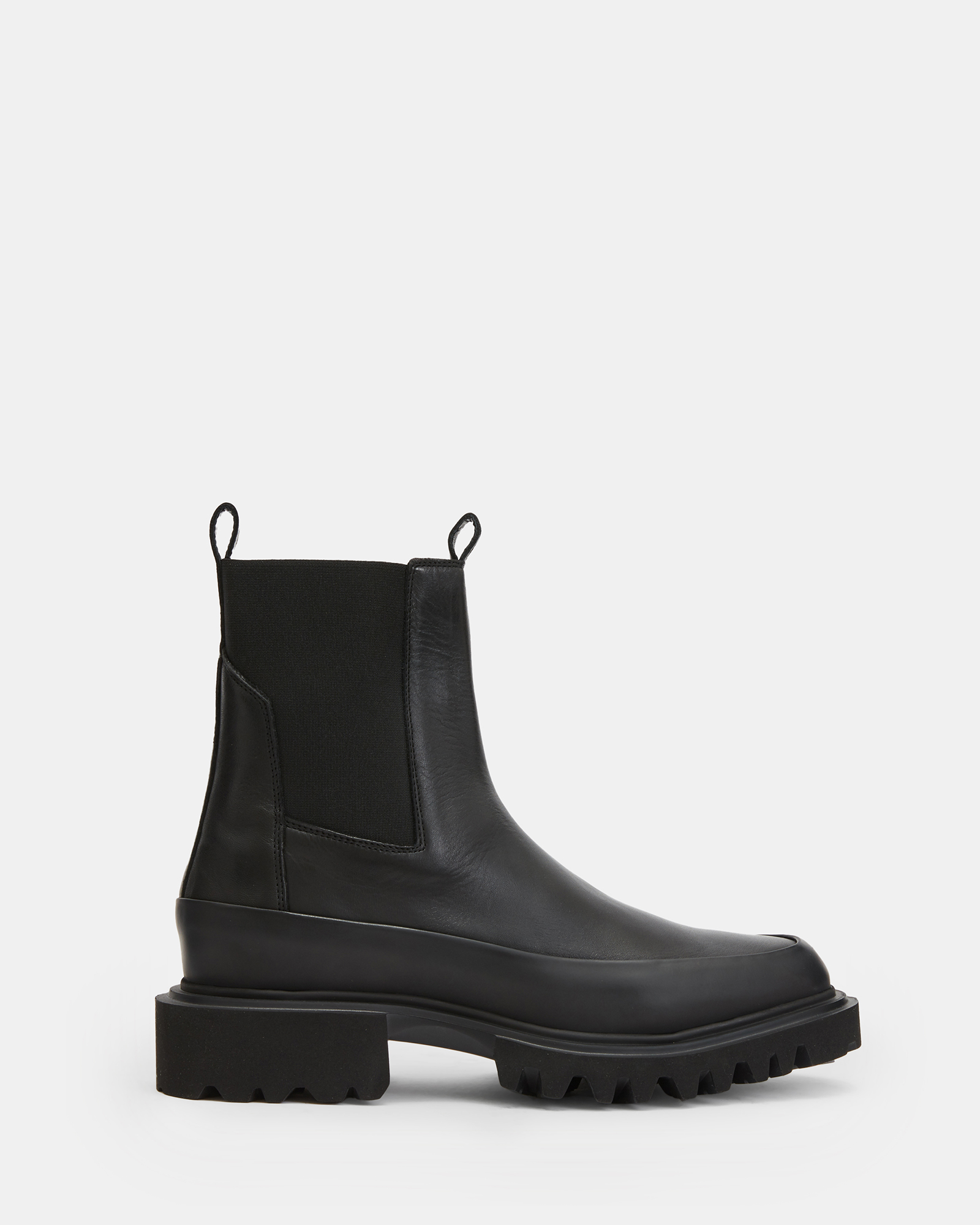 Harlee Chunky Sole Leather Boots Black | ALLSAINTS US