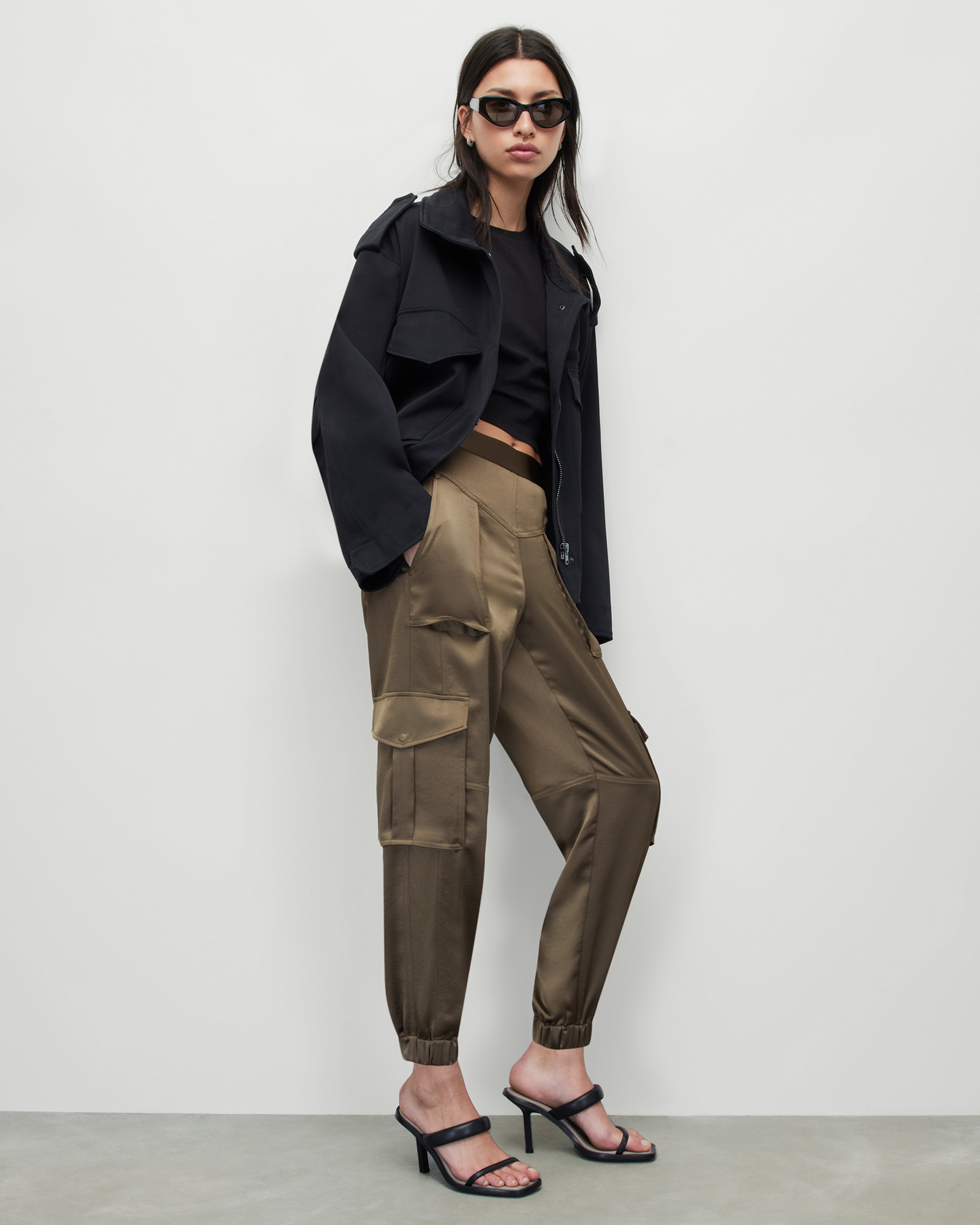 Astarte High-Rise Tapered Cargo Pants OLIVE NIGHT GREEN | ALLSAINTS US