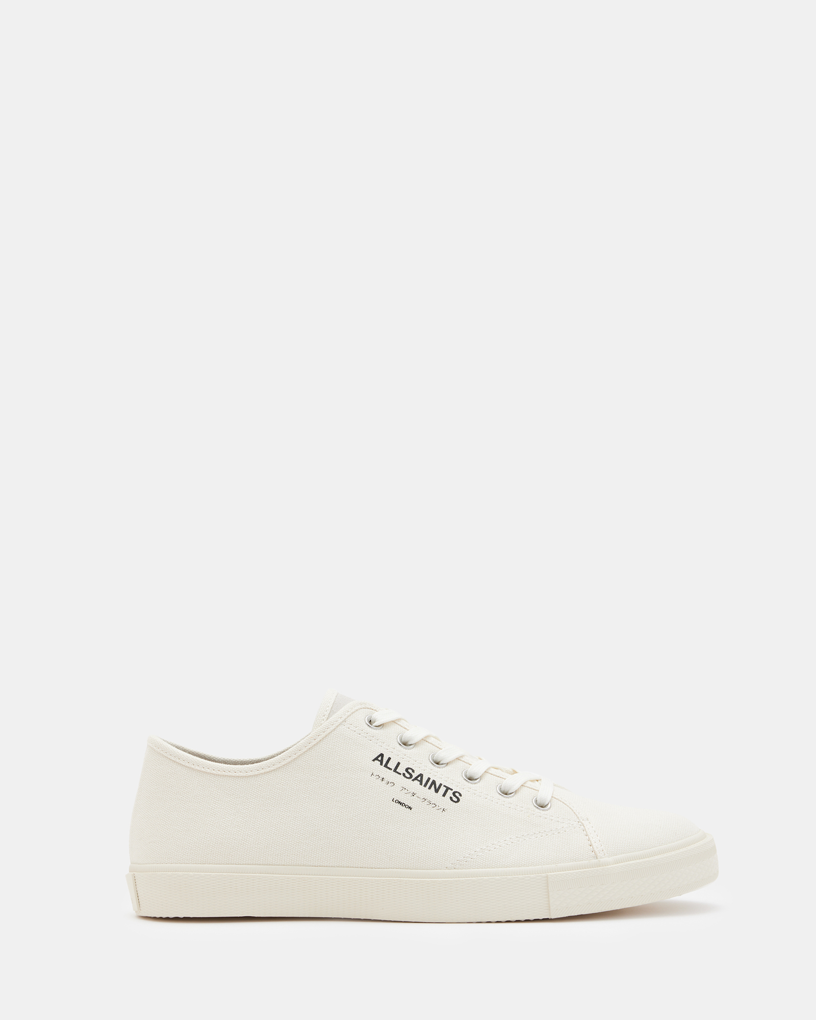 Allsaints Underground Canvas Low Top Sneakers In White