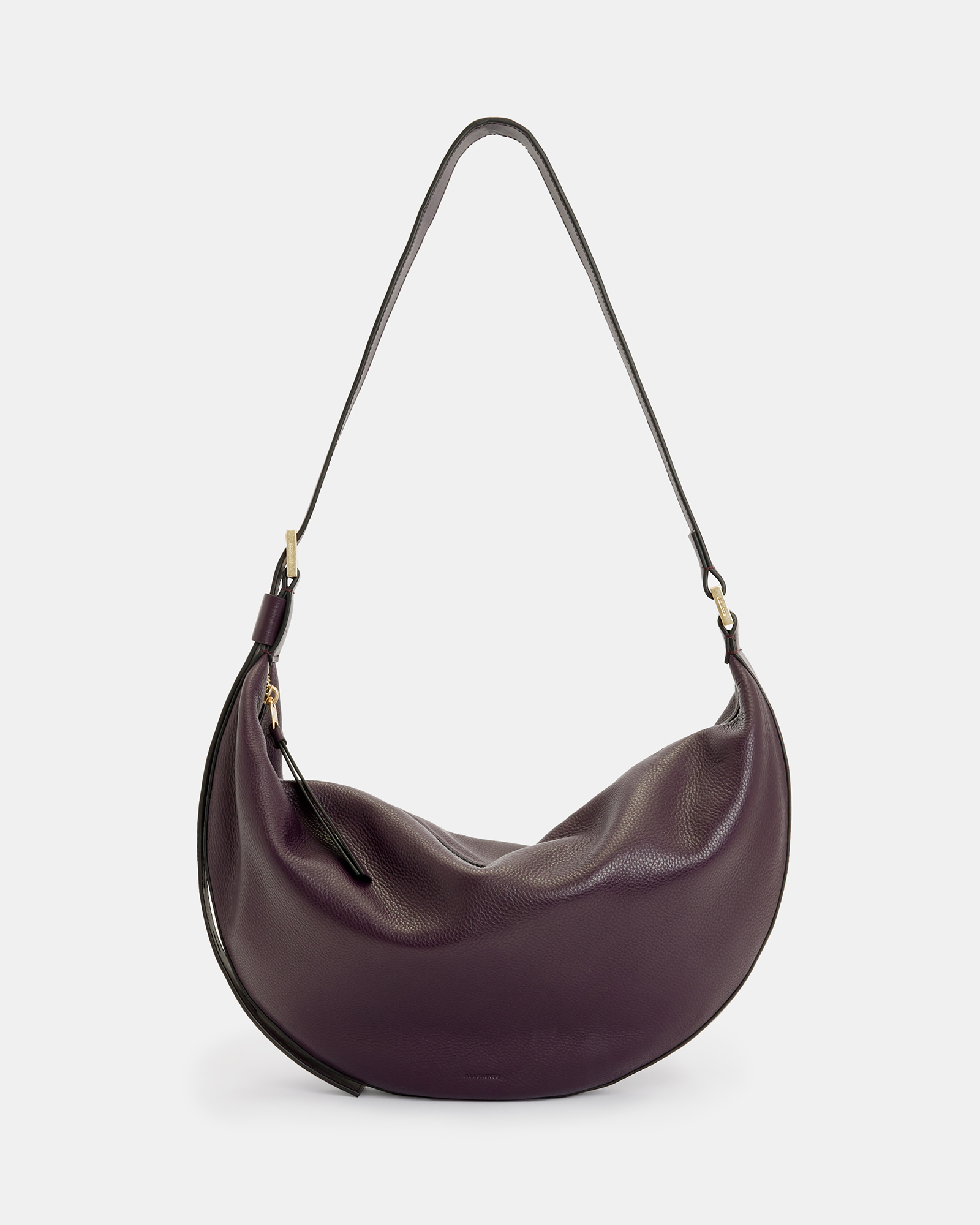 Half Moon Leather Shoulder Bag PURPLE PORT | ALLSAINTS US