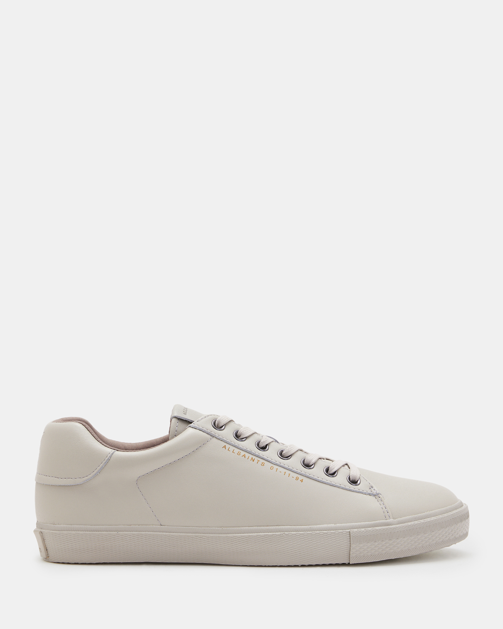 Allsaints Brody Leather Low Top Trainers In Chalk White