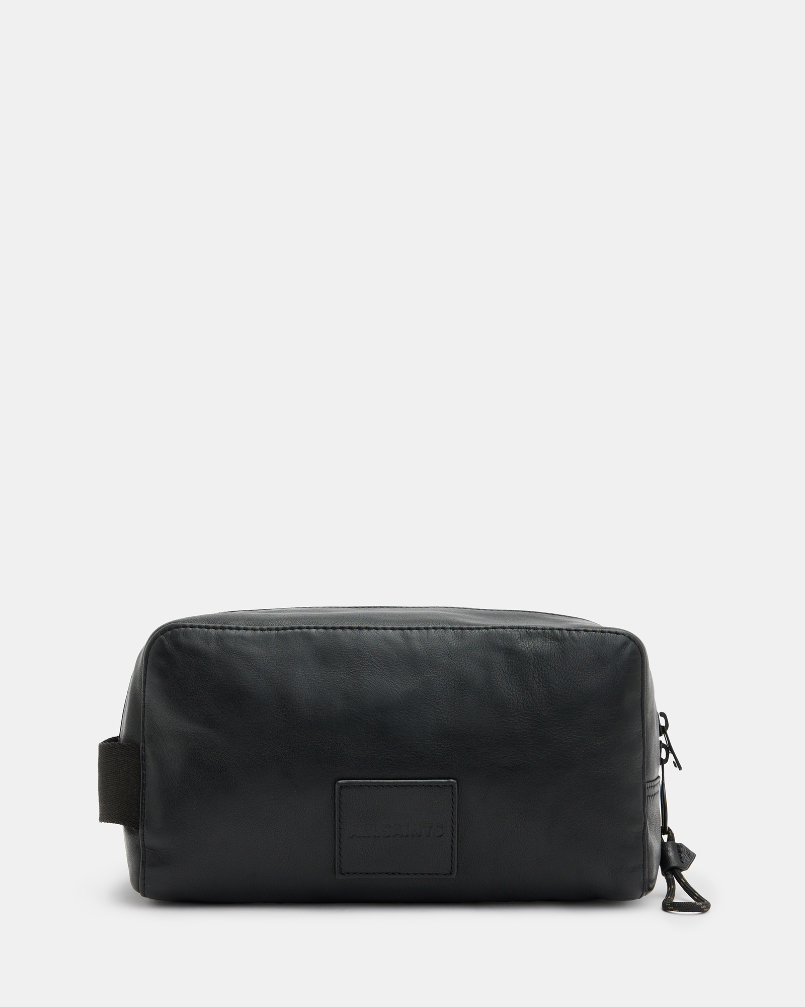 Kobe Leather Logo Printed Wash Bag Black | ALLSAINTS US