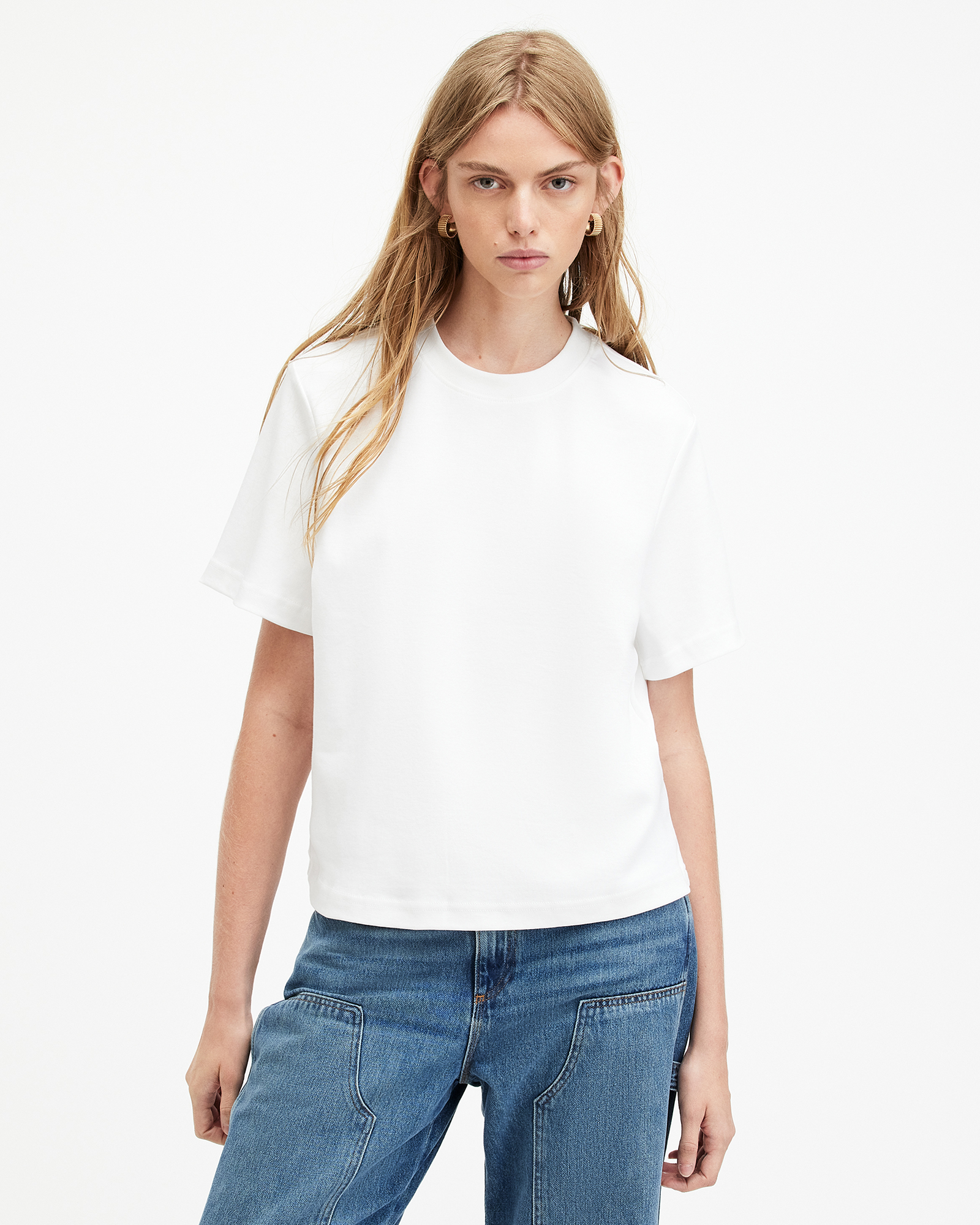 Lisa Oversized Boxy Crew Neck T-Shirt White | ALLSAINTS US