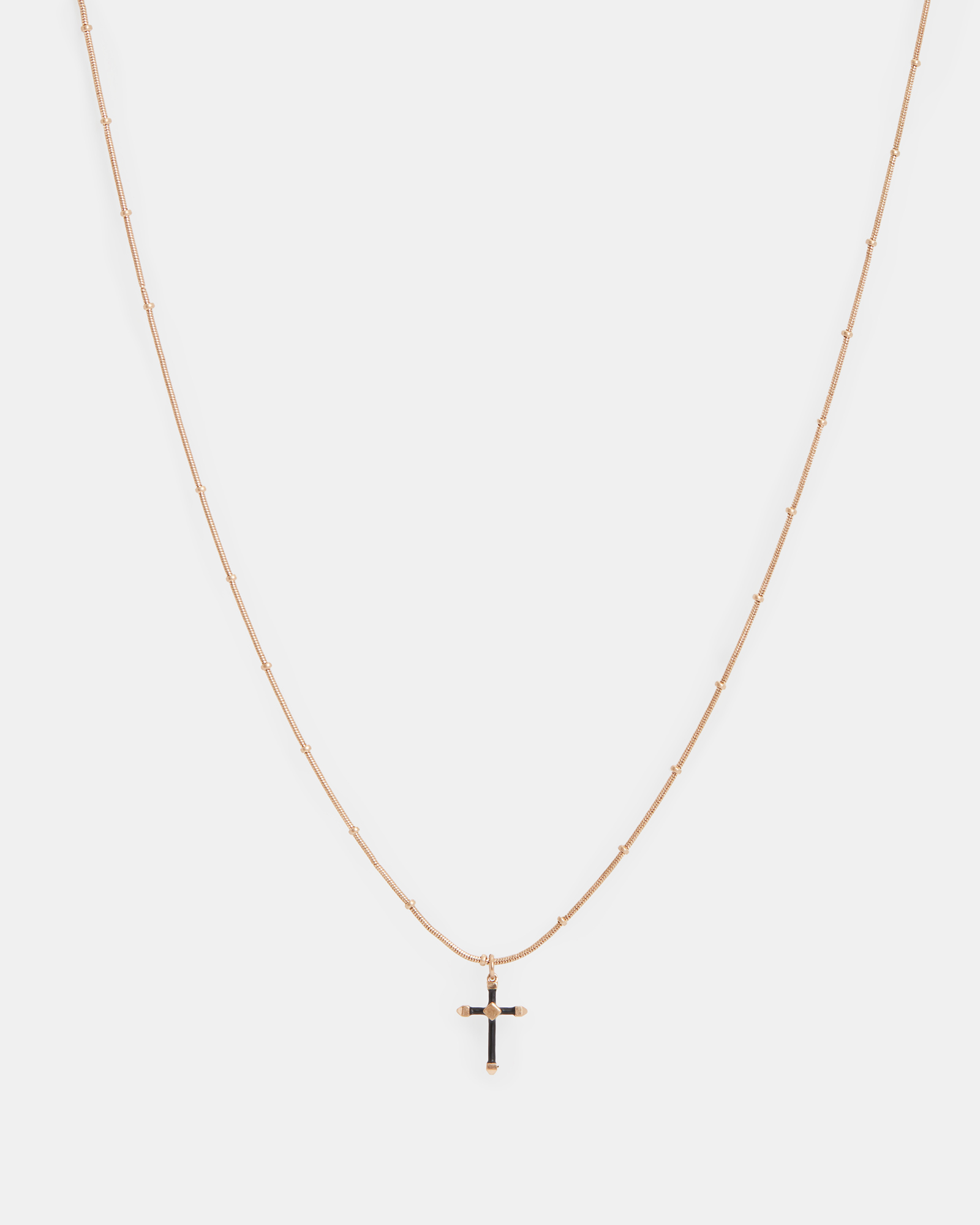 AllSaints Lyra Cross Gold-Tone Necklace