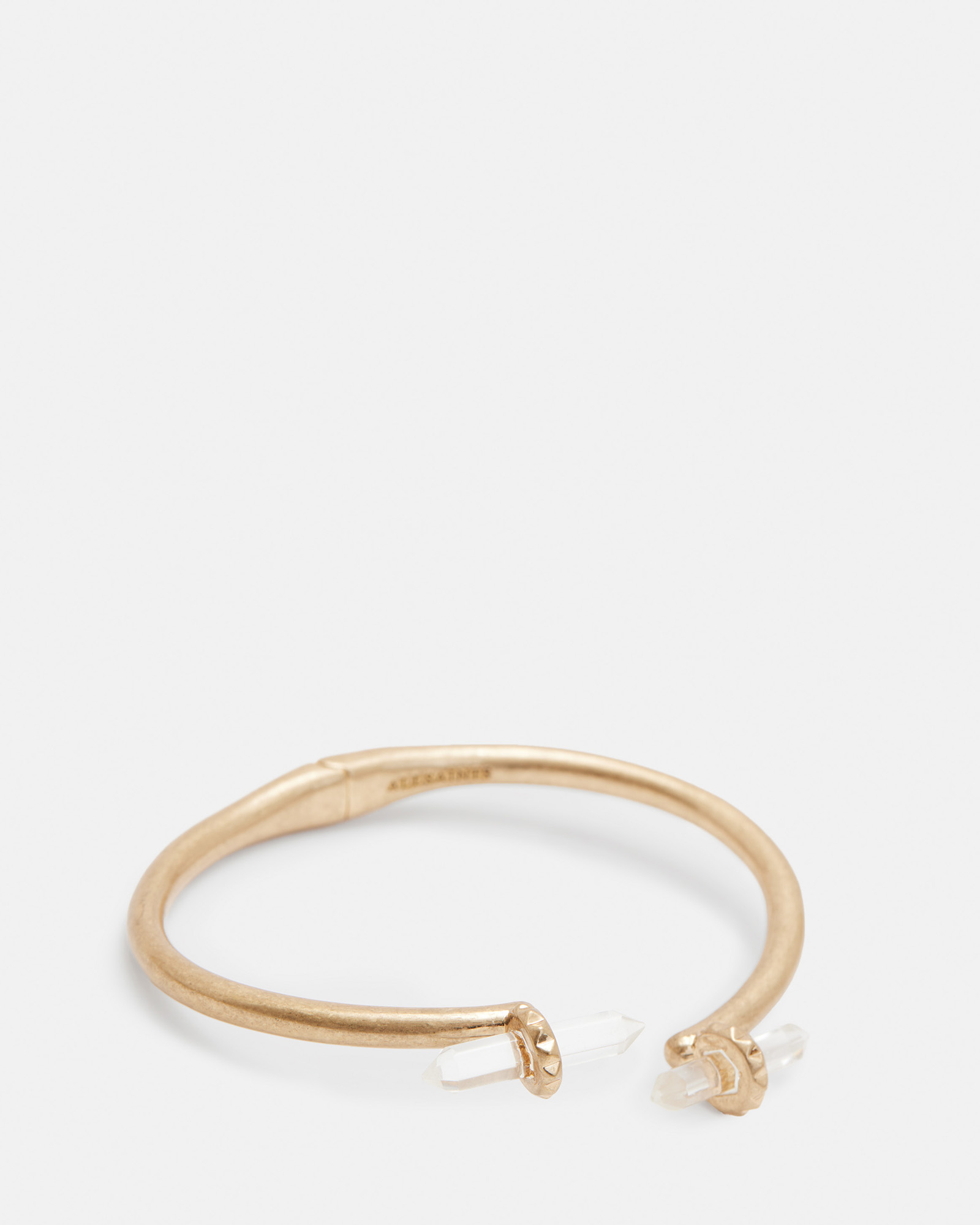 AllSaints Eryka Crystal Hinge Cuff Bracelet,, WARM BRASS/CRYSTAL
