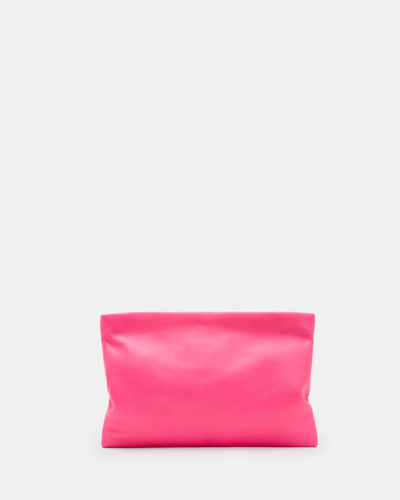 Shop Allsaints Bettina Leather Clutch Bag, In Hot Pink