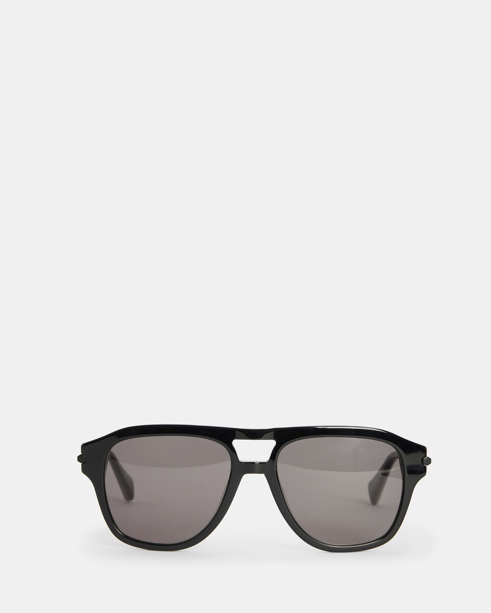 Shop Allsaints Blaze Navigator Sunglasses In Gloss Black