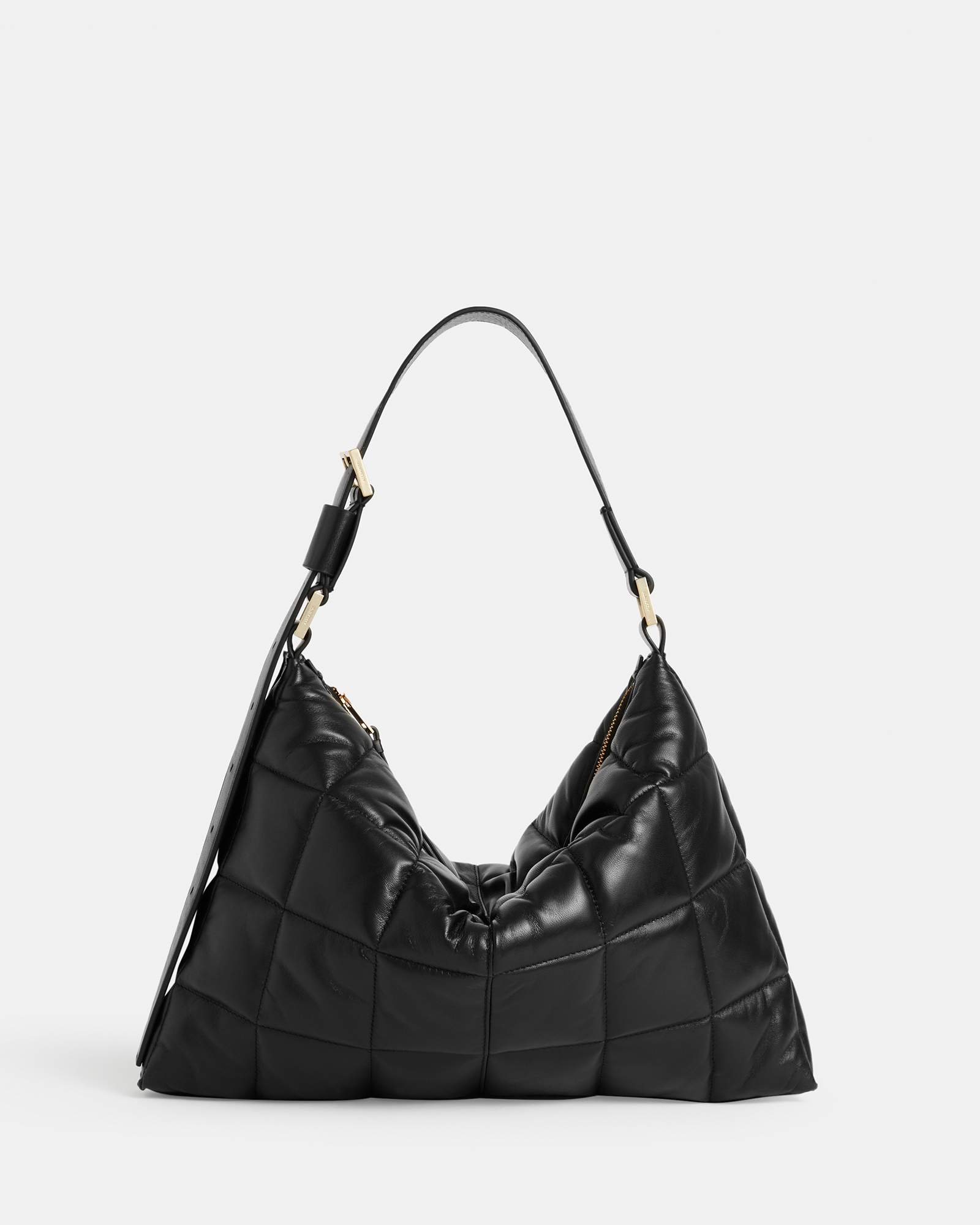 Edbury Leather Quilted Shoulder Bag Black | ALLSAINTS US