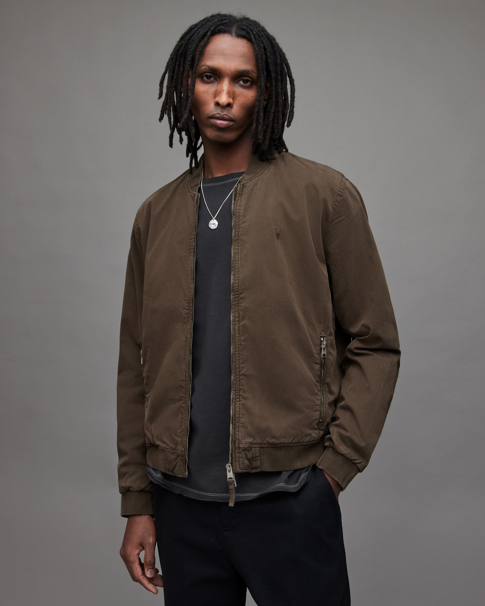 Lows Bomber Jacket Chocolate Brown | ALLSAINTS US
