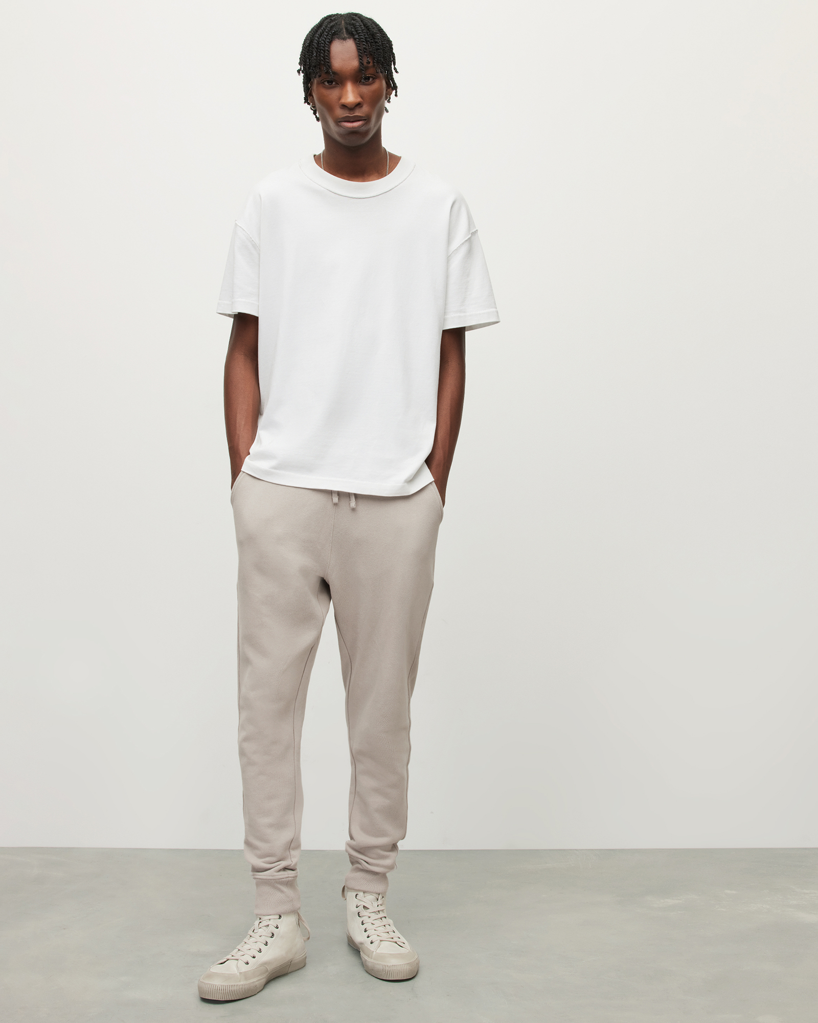 Raven Cuffed Slim Ramskull Sweatpants FROSTED TAUPE | ALLSAINTS US